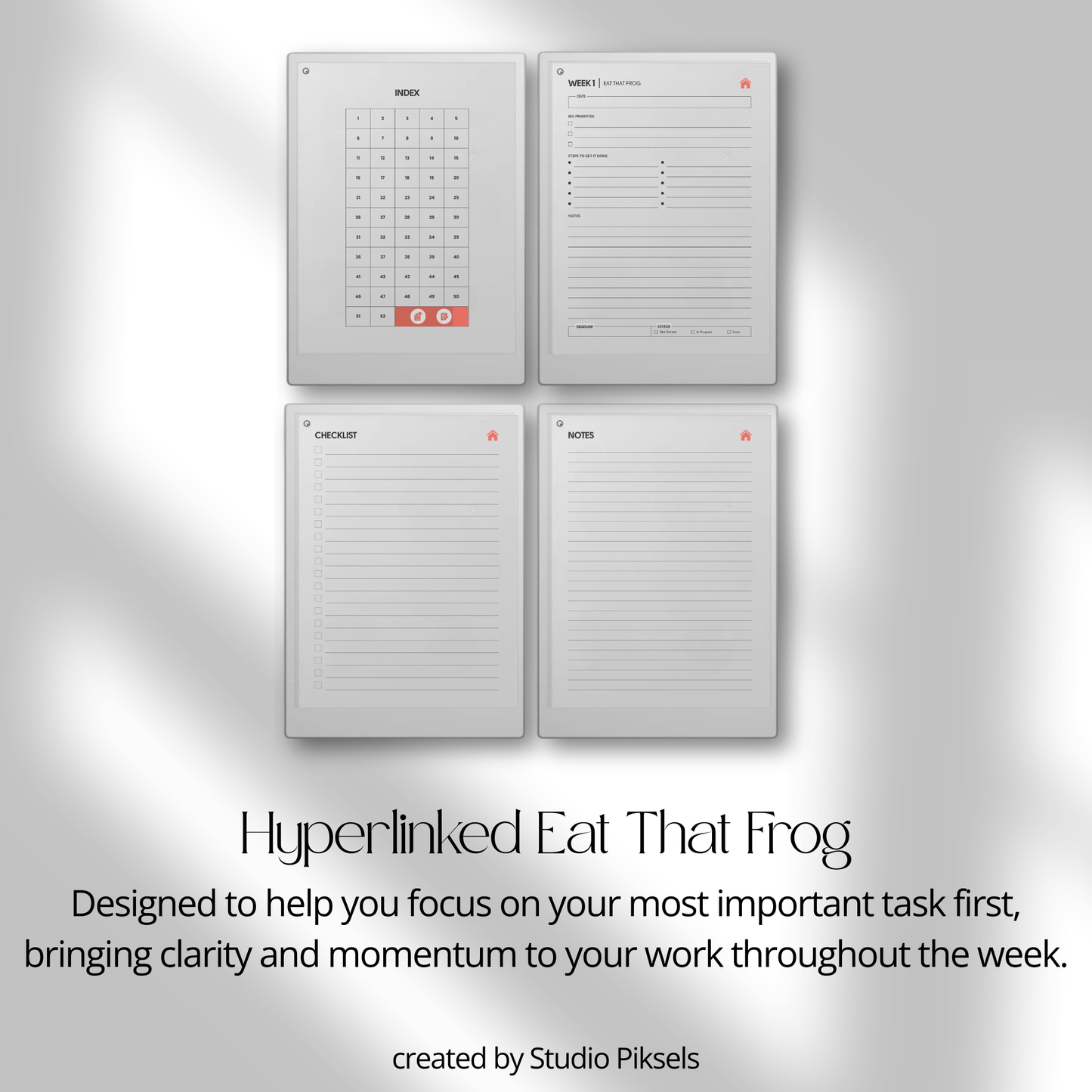 Eat That Frog Focus Planner for reMarkable Paper Pro
