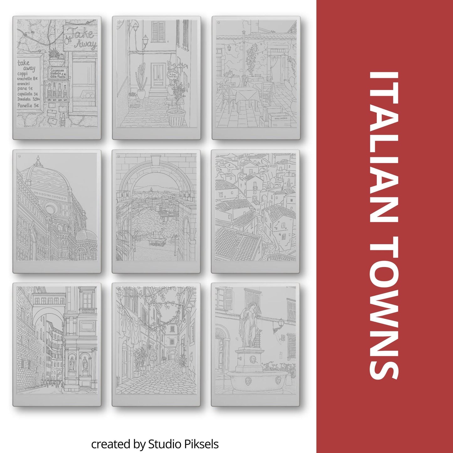 Trace your way through Europe with this calming Tracing Book Bundle, created especially for reMarkable. Inspired by real streets, villages, and coastal towns.