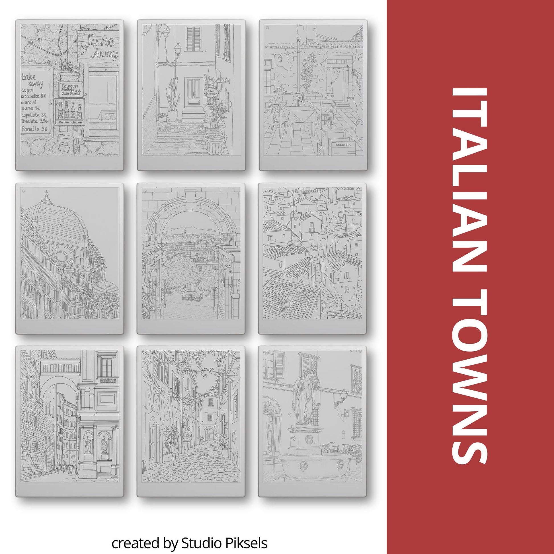Trace your way through Europe with this calming Tracing Book Bundle, created especially for reMarkable. Inspired by real streets, villages, and coastal towns.