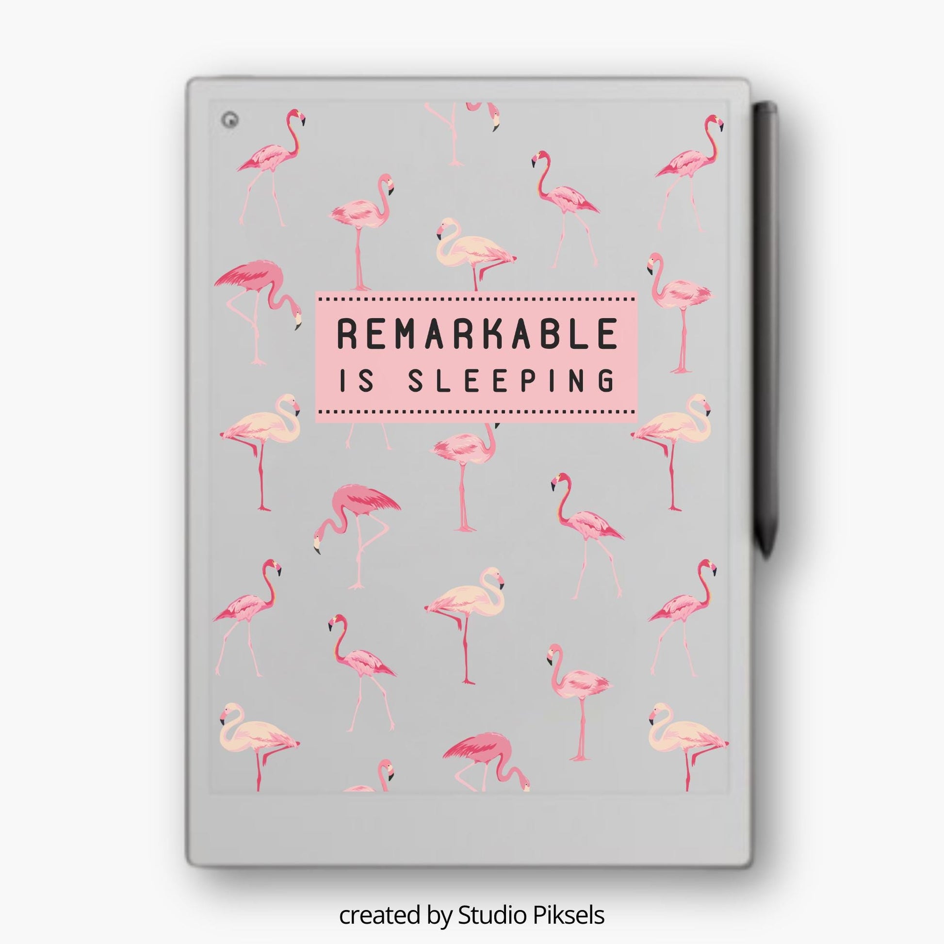 Sleep Screen for reMarkable Paper Pro With Flamingo Design