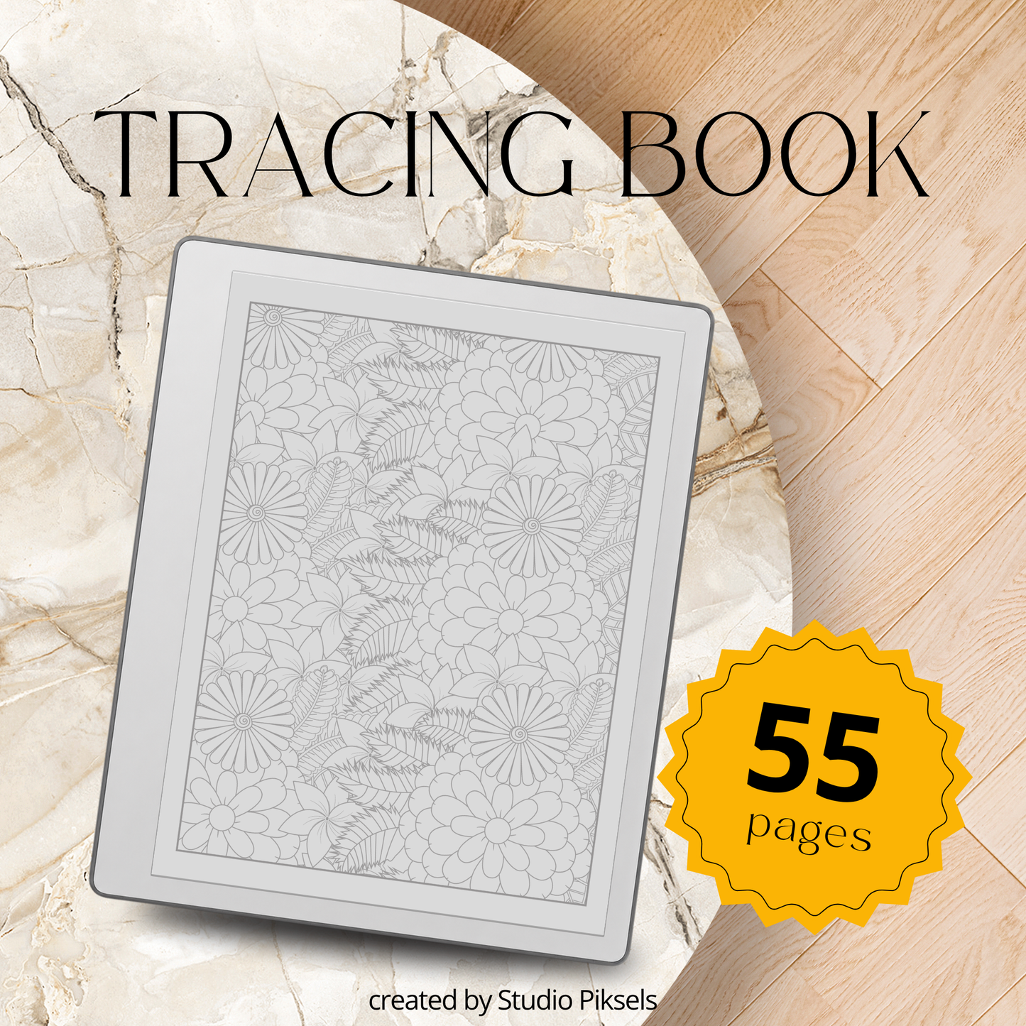 Explore detailed floral patterns with this tracing book designed for reMarkable 1, 2, and Paper Pure. Each page features clean line art for a calm and focused tracing experience.