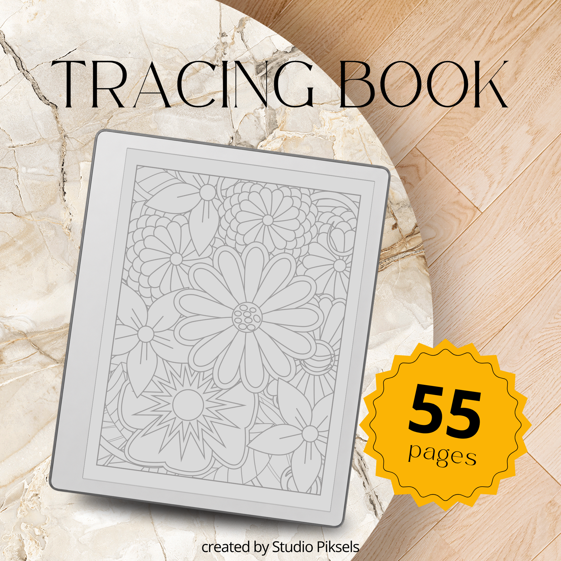 Explore detailed floral patterns with this tracing book designed for reMarkable 1, 2, and Paper Pure. Each page features clean line art for a calm and focused tracing experience.