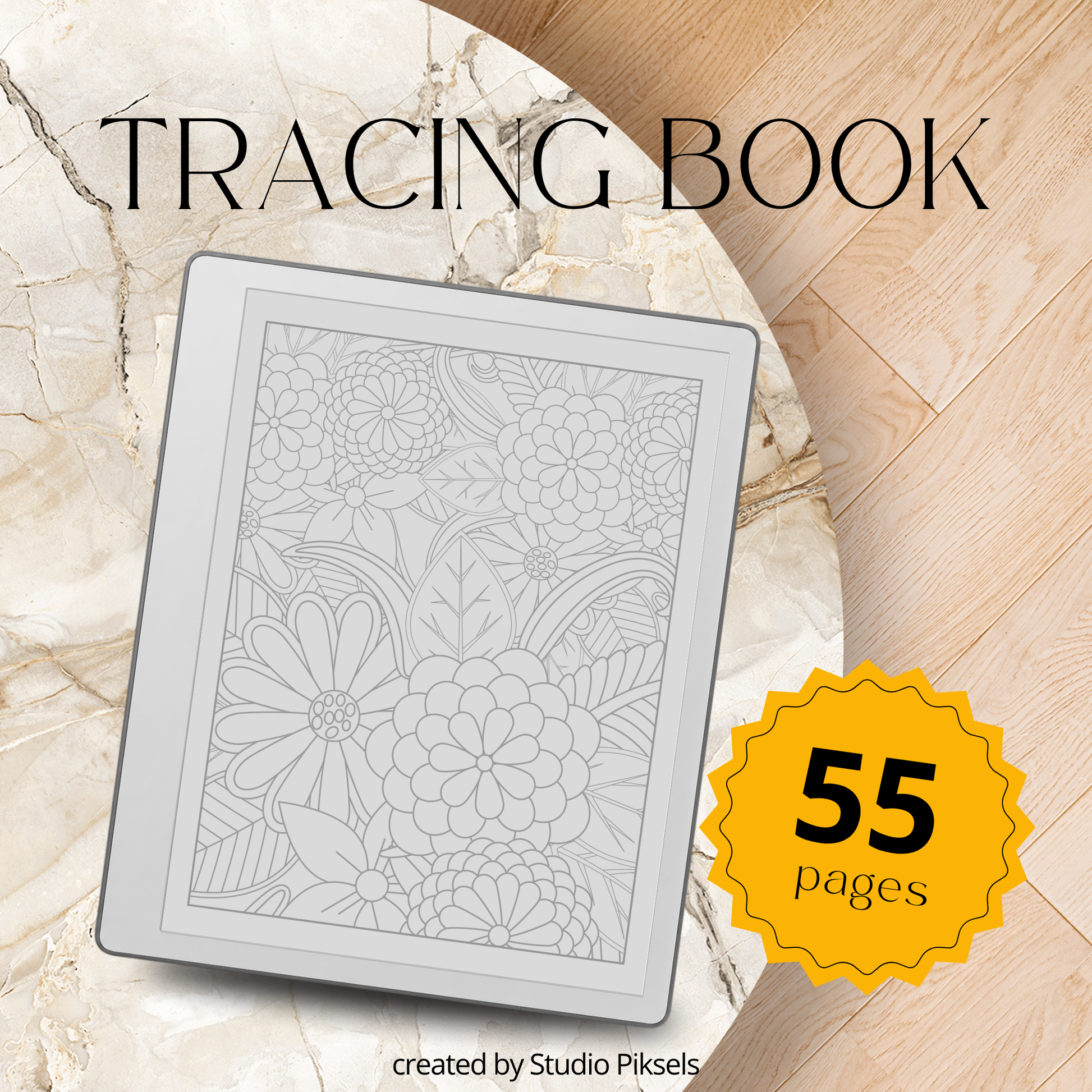 Explore detailed floral patterns with this tracing book designed for reMarkable 1, 2, and Paper Pure. Each page features clean line art for a calm and focused tracing experience.