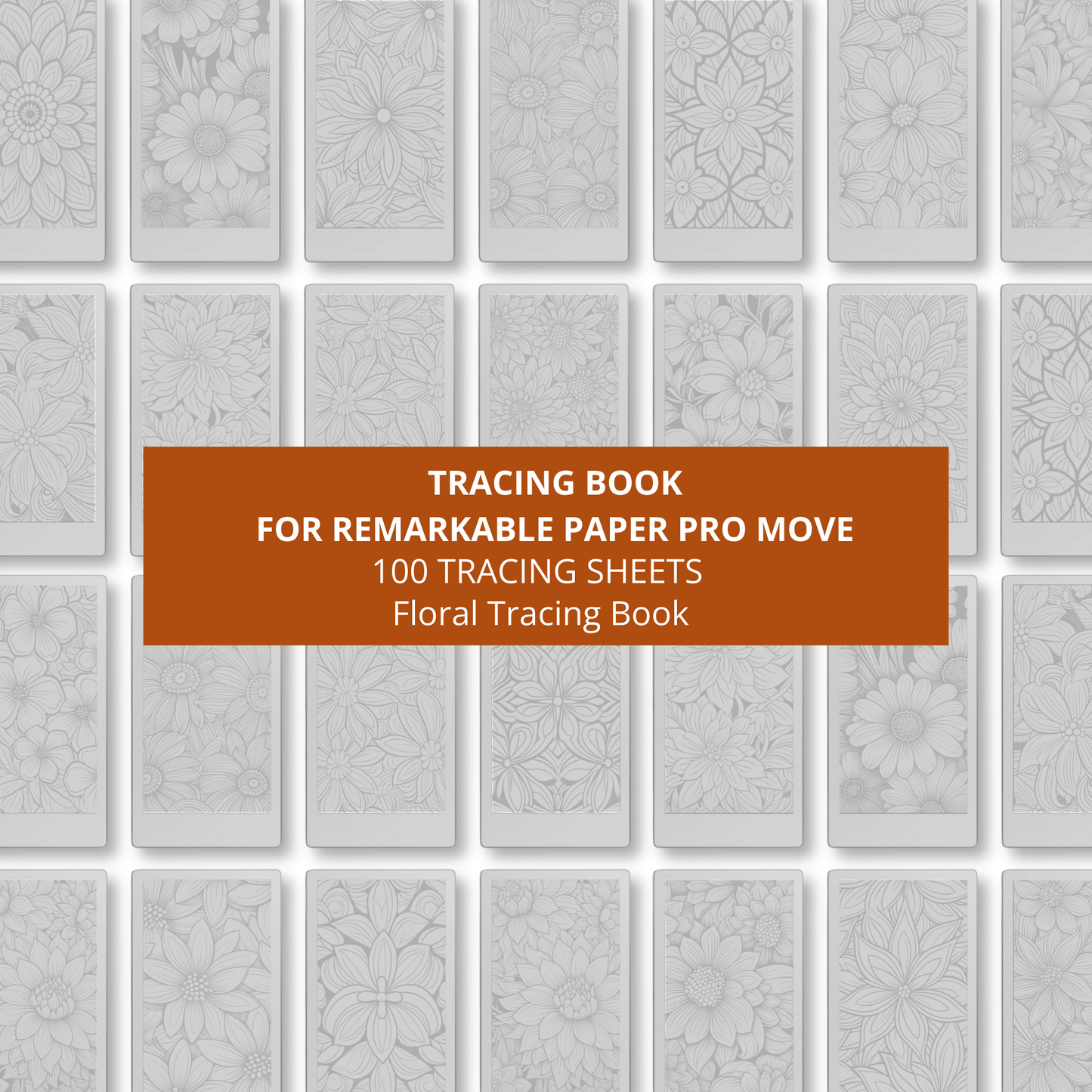 Flower Patterns Tracing Book for reMarkable Paper Pro Move