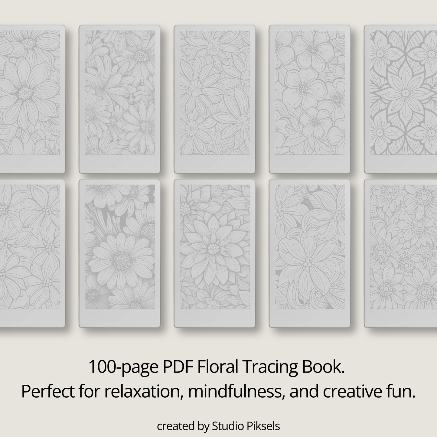 Flower Patterns Tracing Book for reMarkable Paper Pro Move