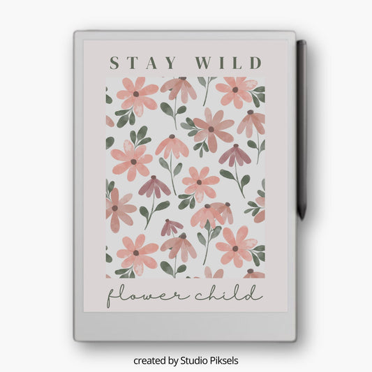 Sleep Screen for reMarkable Paper Pro With Flower Child Print