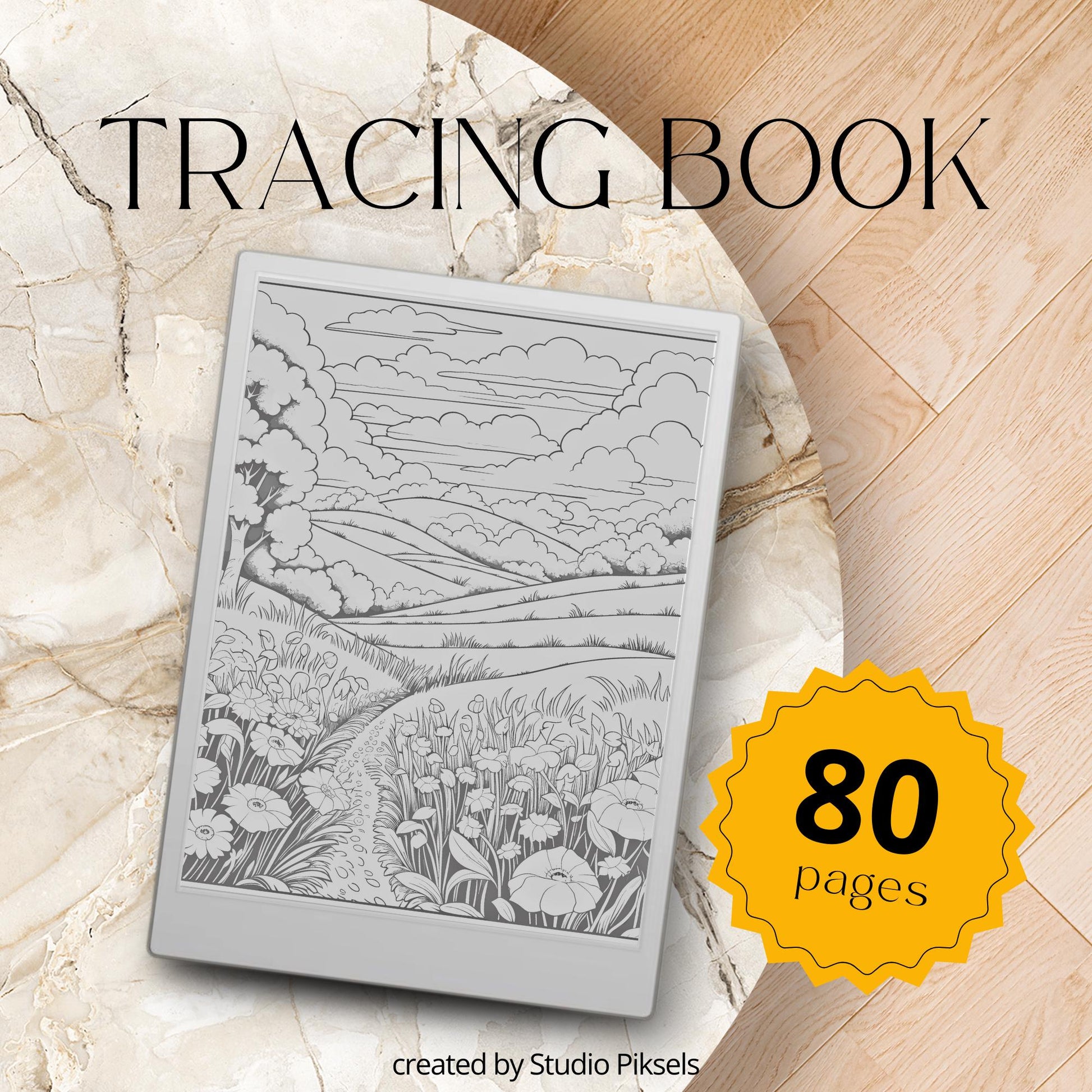 Flower Tracing Pages for reMarkable Paper Pro, reMarkable 1 & 2, and Procreate  with Nature Inspired Designs for Mindful Tracing
