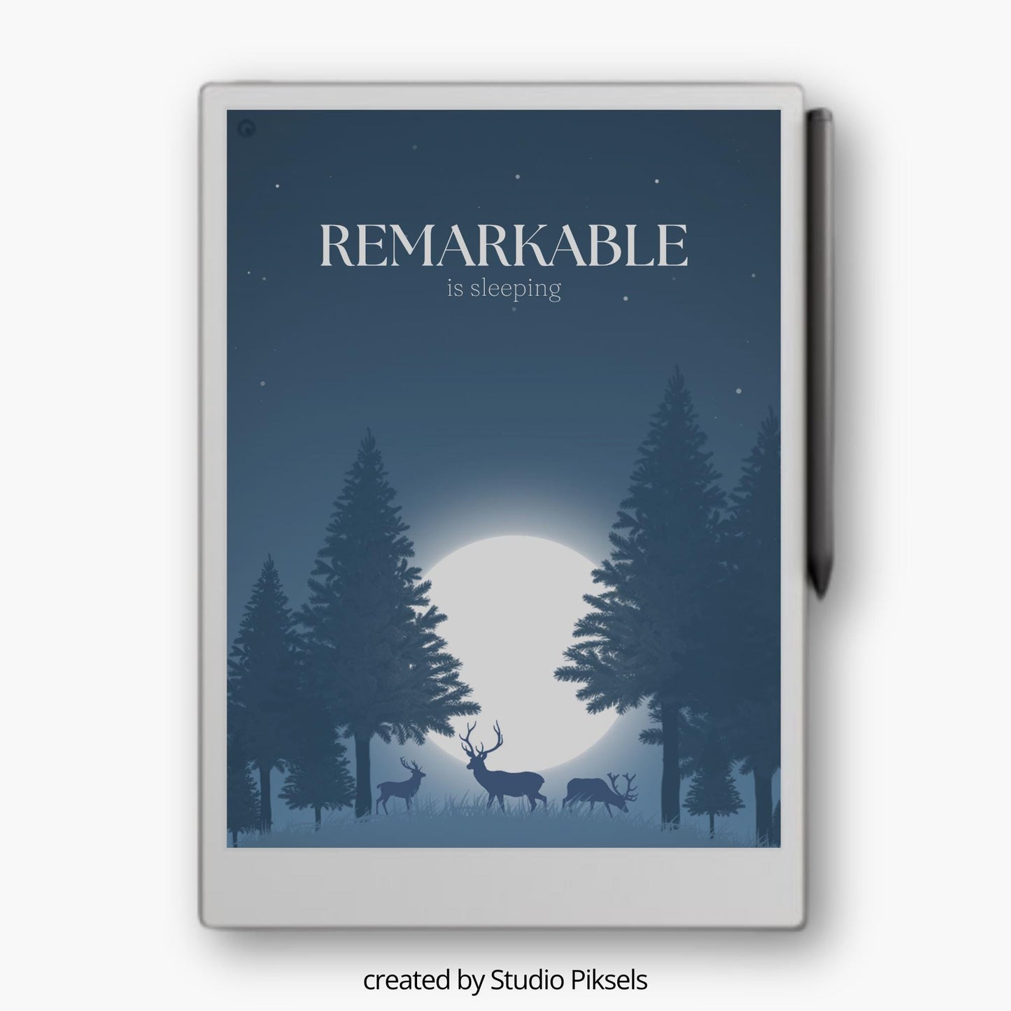 Sleep Screen for reMarkable Paper Pro With Forest Night Scene