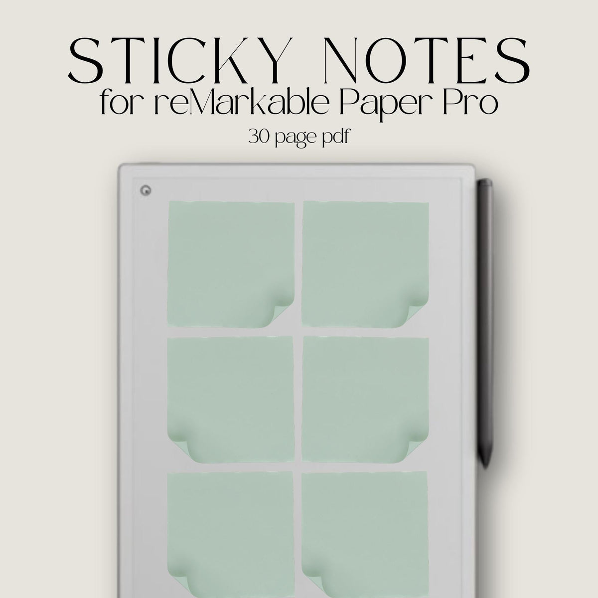 Green Sticky Notes for reMarkable Paper Pro