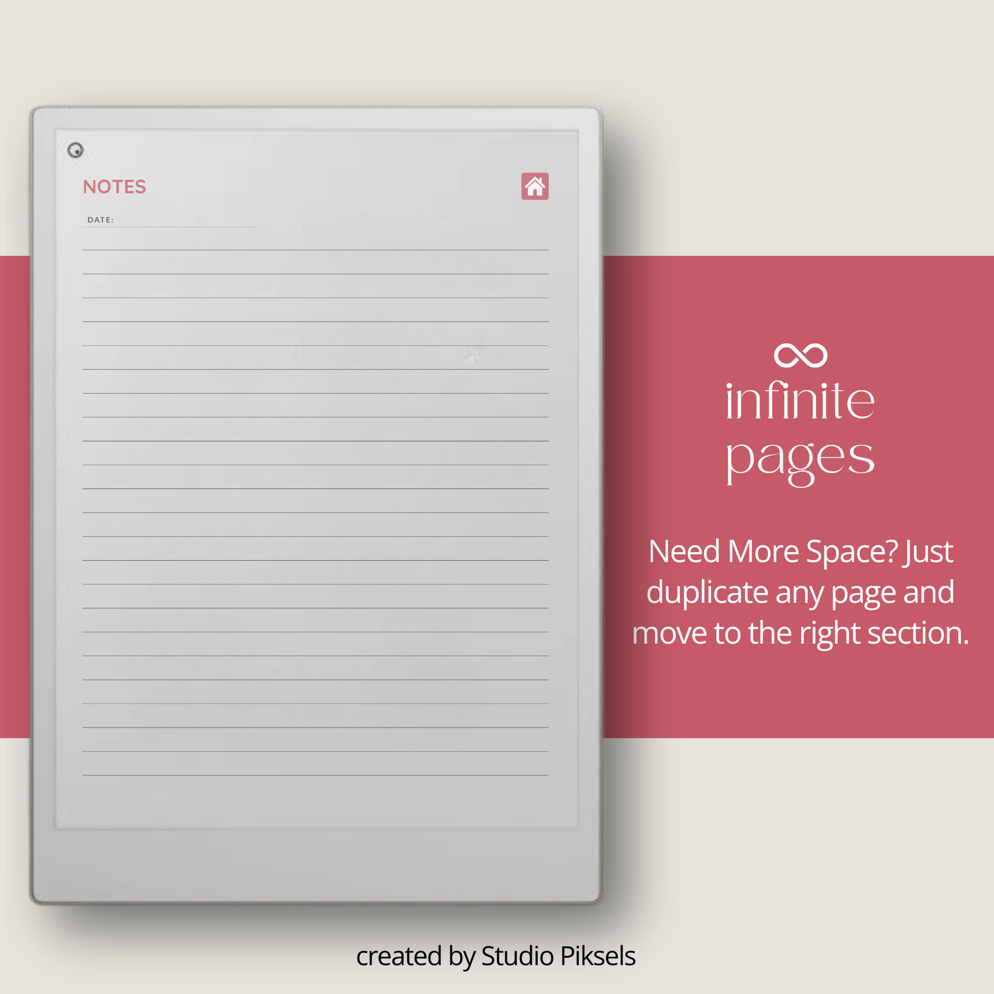 Health Tracker for reMarkable Paper Pro featuring blue, red, green, and mustard color themes with hyperlinked sleep, hydration, blood pressure, blood sugar, mood, symptom, medication, and period tracking pages.