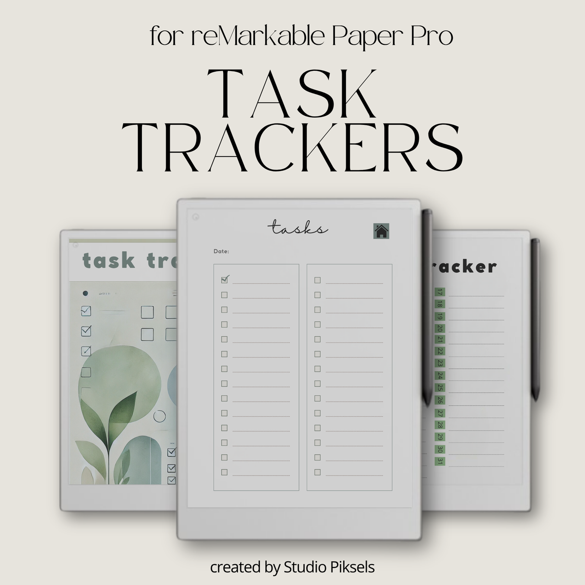 Three digital task tracker for the reMarkable Paper Pro