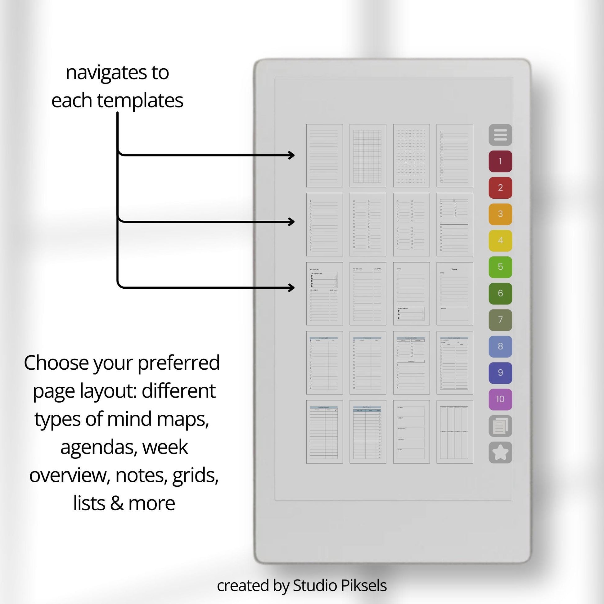 Infinite checklist notebook for reMarkable Paper Pro Move with hyperlinked checklist templates.