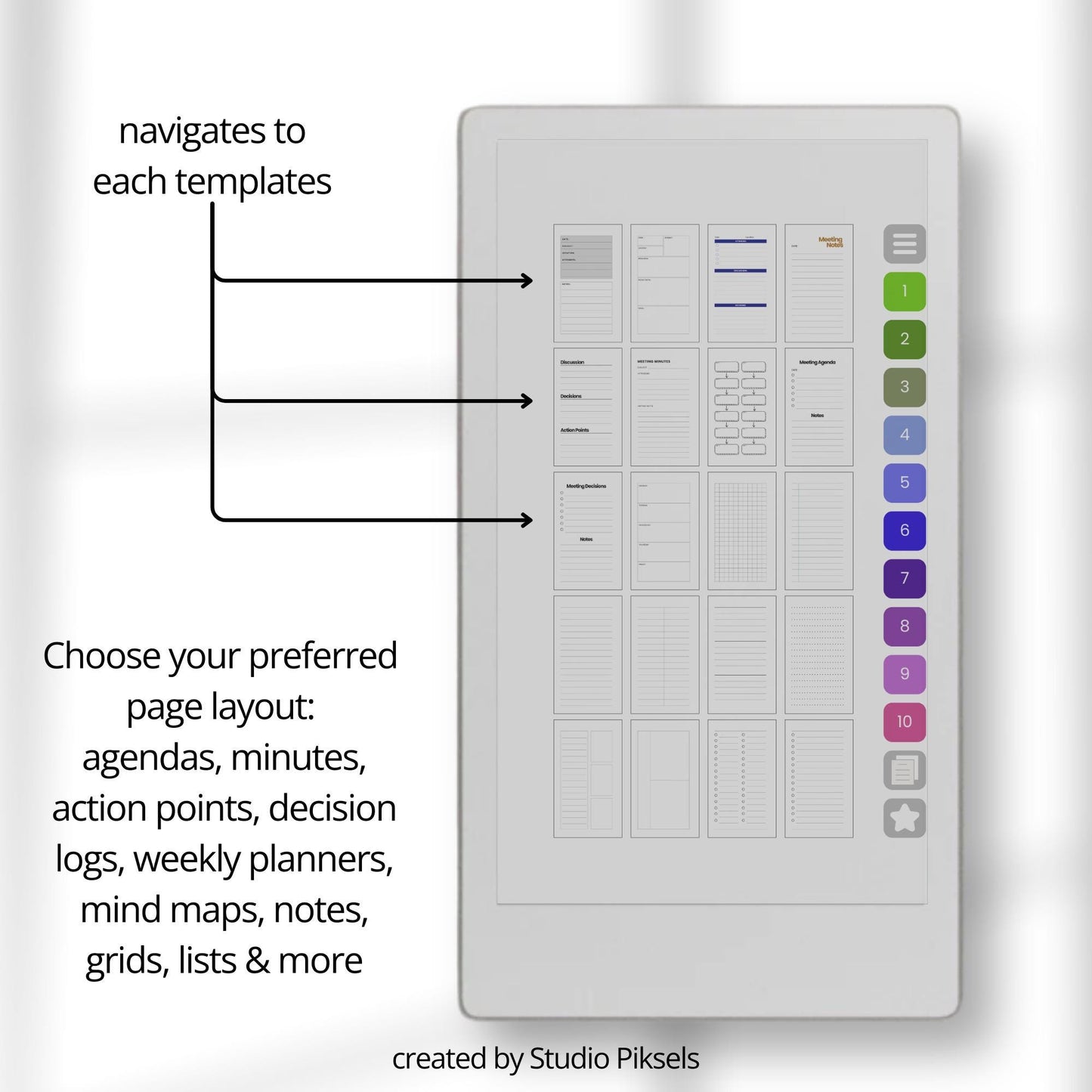 Create and organize meeting notes using a hyperlinked infinite notebook on reMarkable Paper Pro Move.