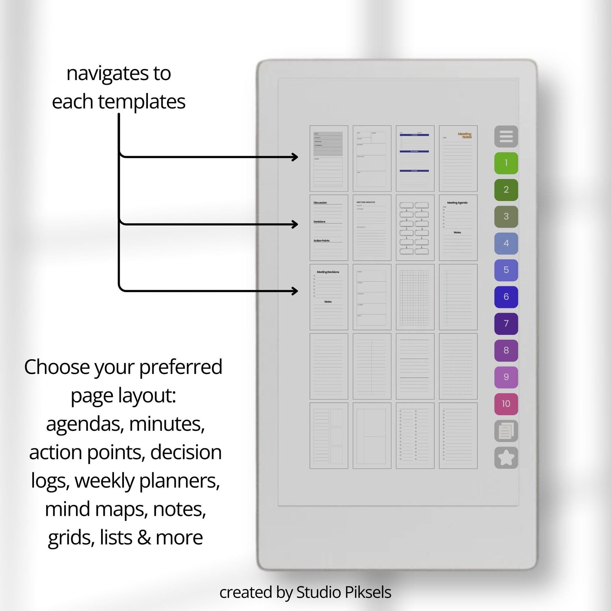 Create and organize meeting notes using a hyperlinked infinite notebook on reMarkable Paper Pro Move.