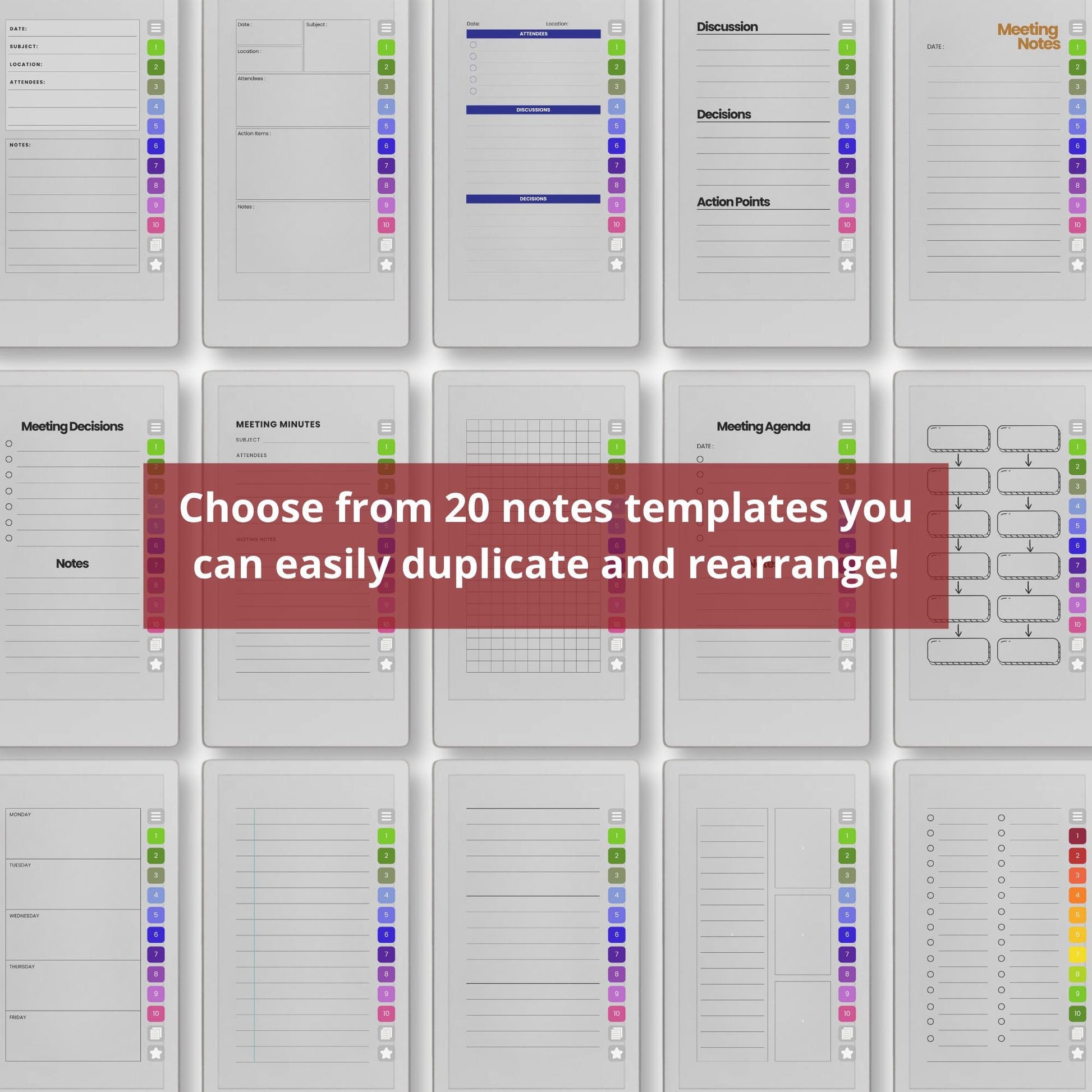 Create and organize meeting notes using a hyperlinked infinite notebook on reMarkable Paper Pro Move.