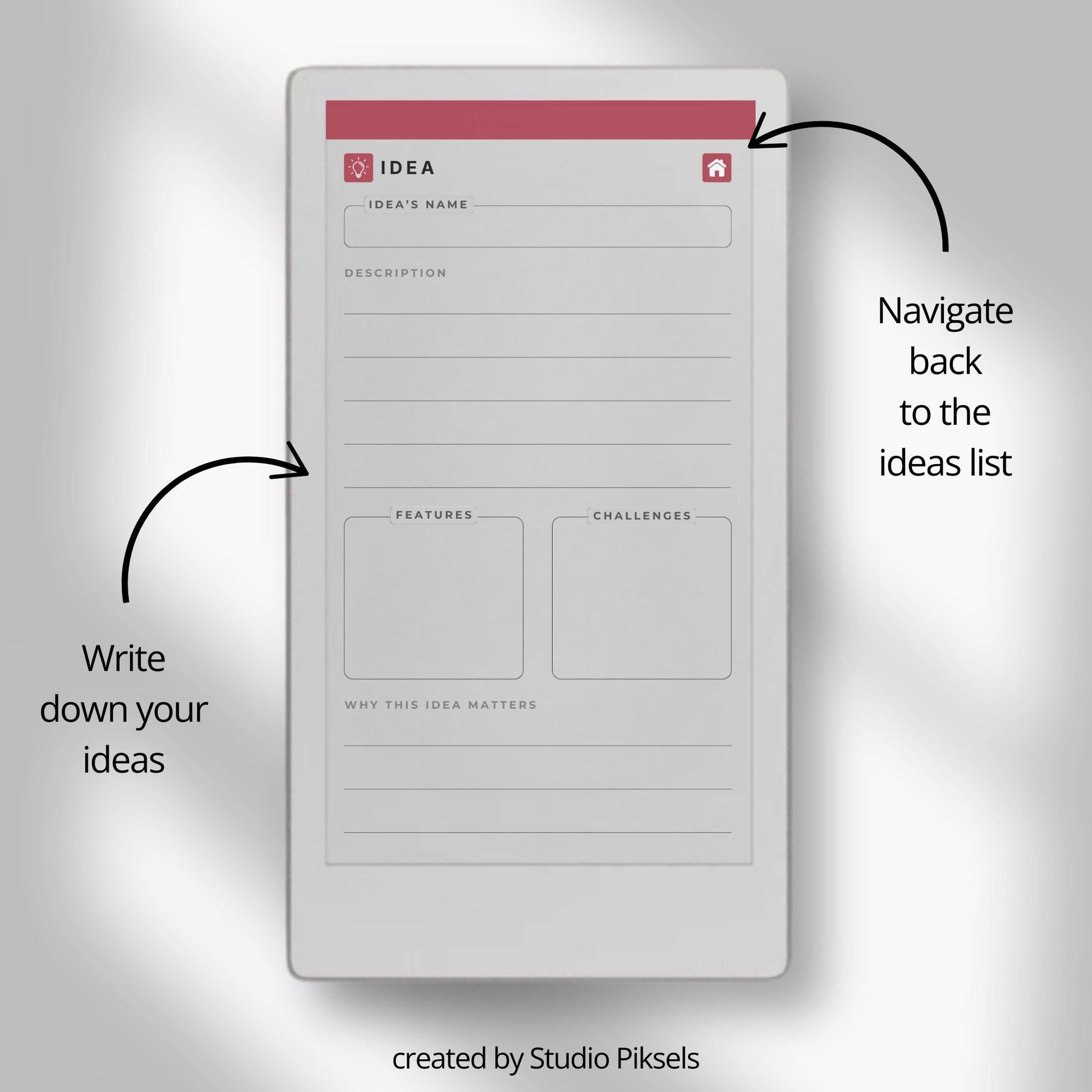 Brainstorm and sketch ideas using lined, grid, and blank notes pages on reMarkable Paper Pro Move.