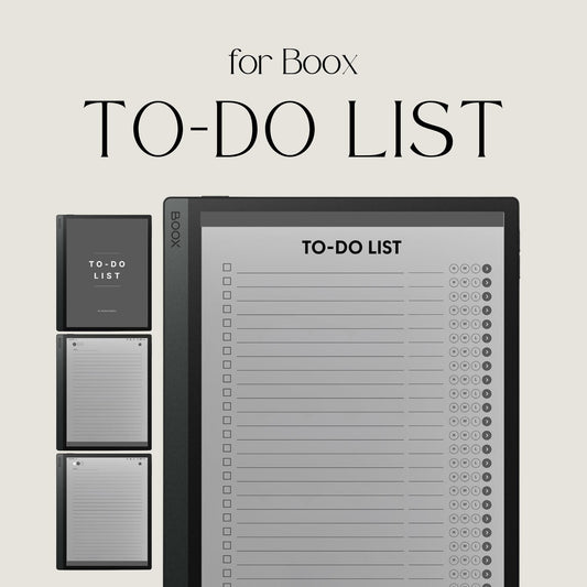 Hyperlinked To Do List for BOOX with linked task pages, grayscale productivity layouts, and digital planning notebook design.