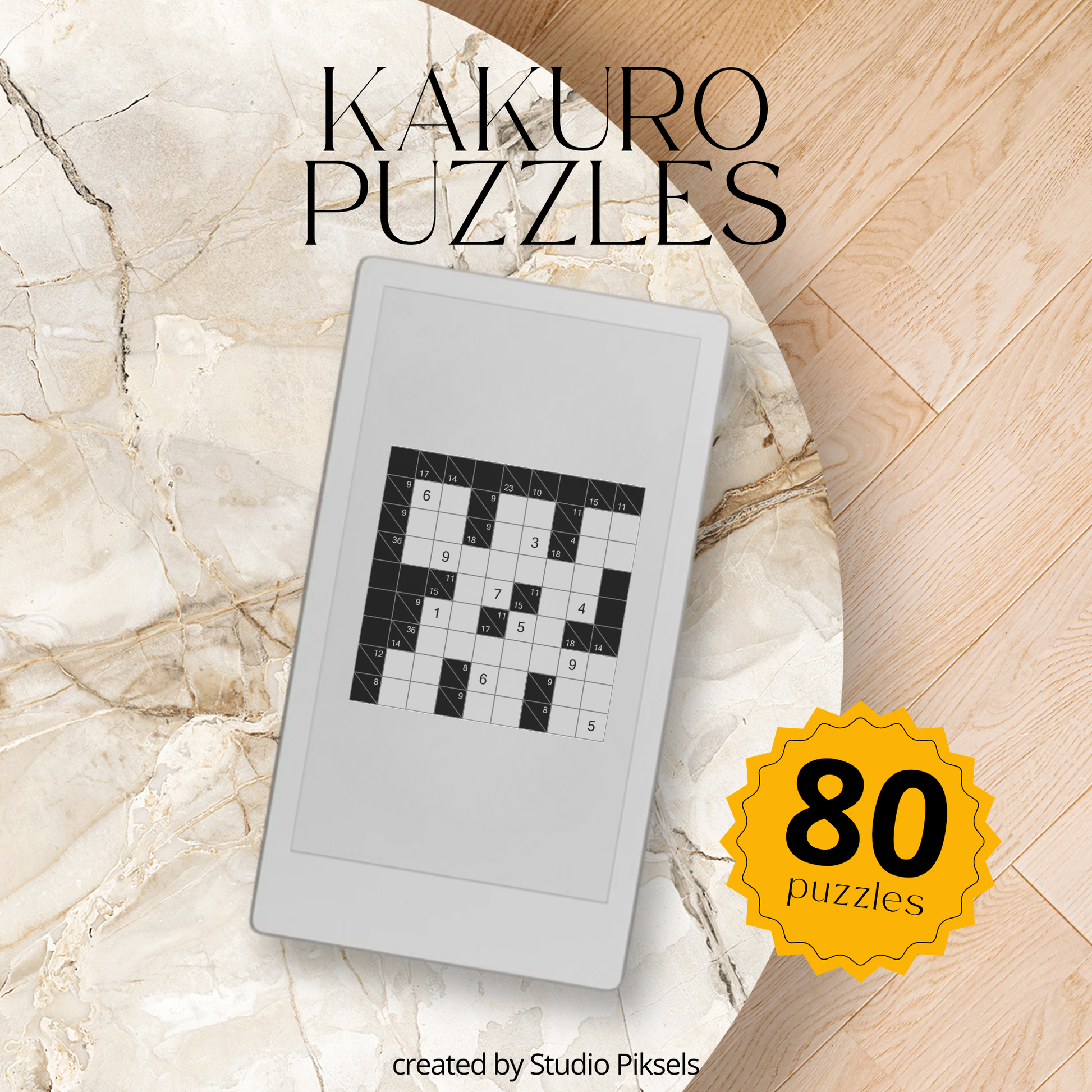 Kakuro Brain Logic Puzzle for reMarkable Paper Pro Move With 80 Puzzles 6