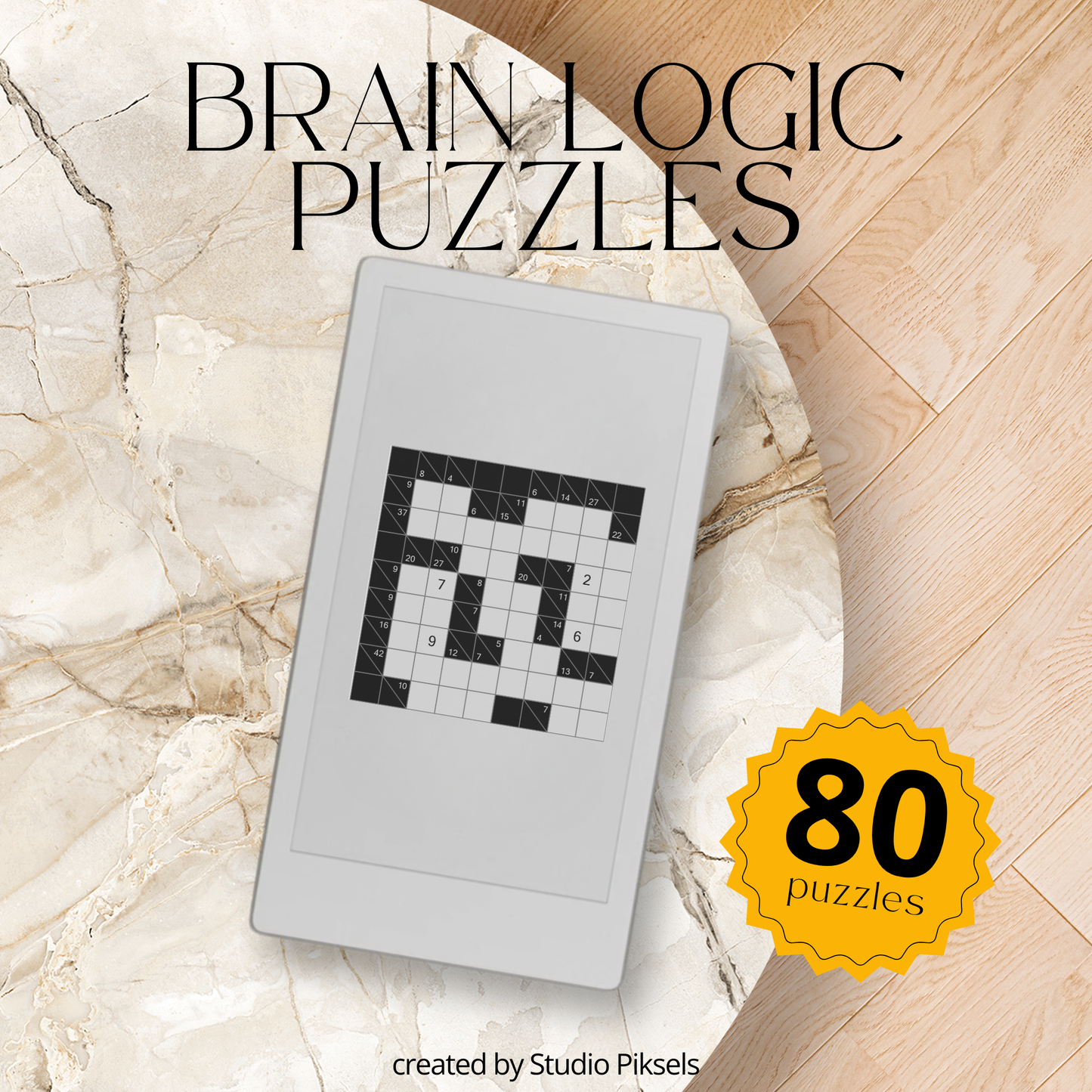 Kakuro Brain Logic Puzzle for reMarkable Paper Pro Move With 80 Puzzles