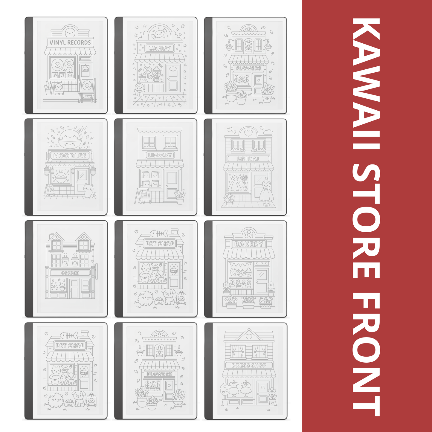 Kawaii Store Front & Cafe Tracing Book for Kindle Scribe