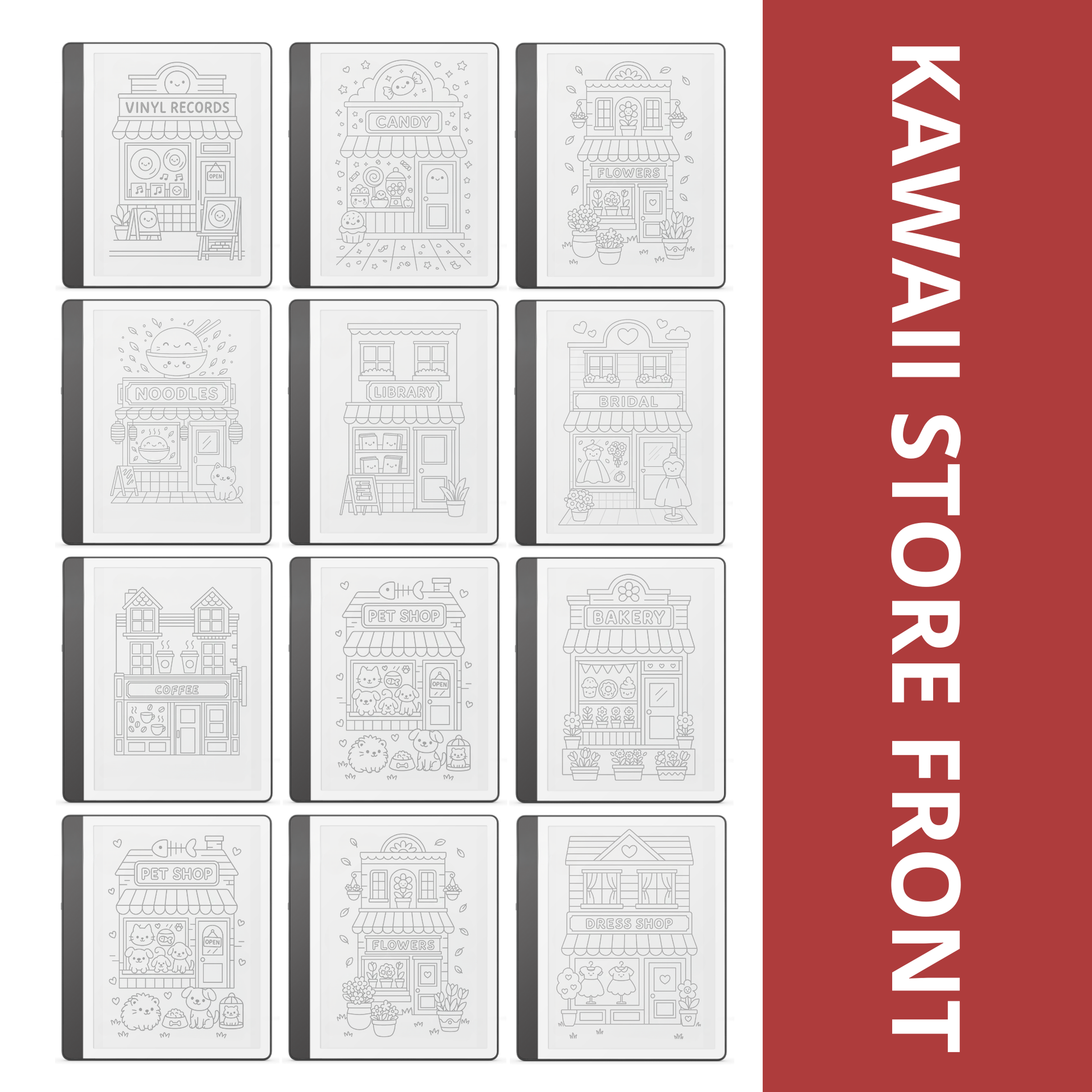 Kawaii Store Front & Cafe Tracing Book for Kindle Scribe