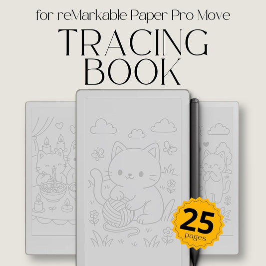 Kawaii Cat Life Tracing Book for reMarkable Paper Pro Move