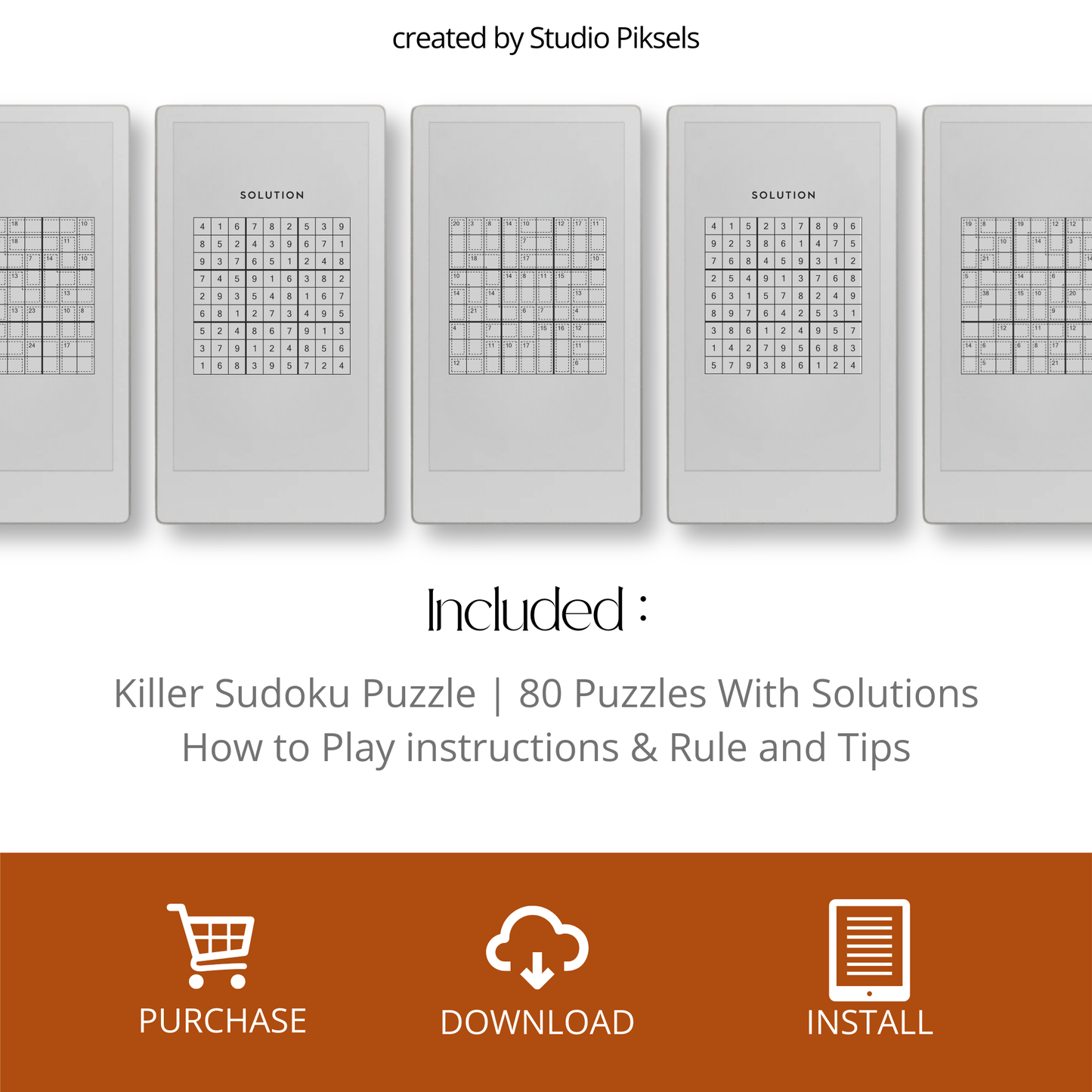  Killer Sudoku puzzle book with grid patterns