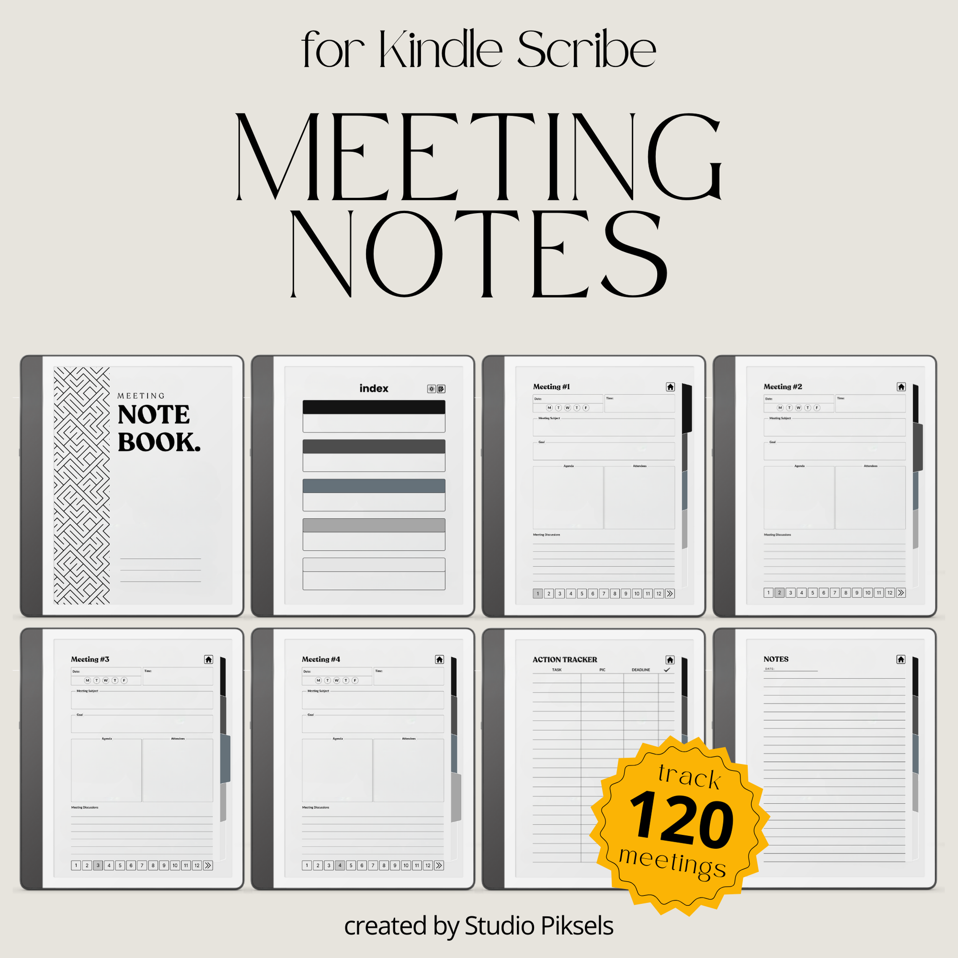 XL Meeting Notes Notebook for Kindle Scribe