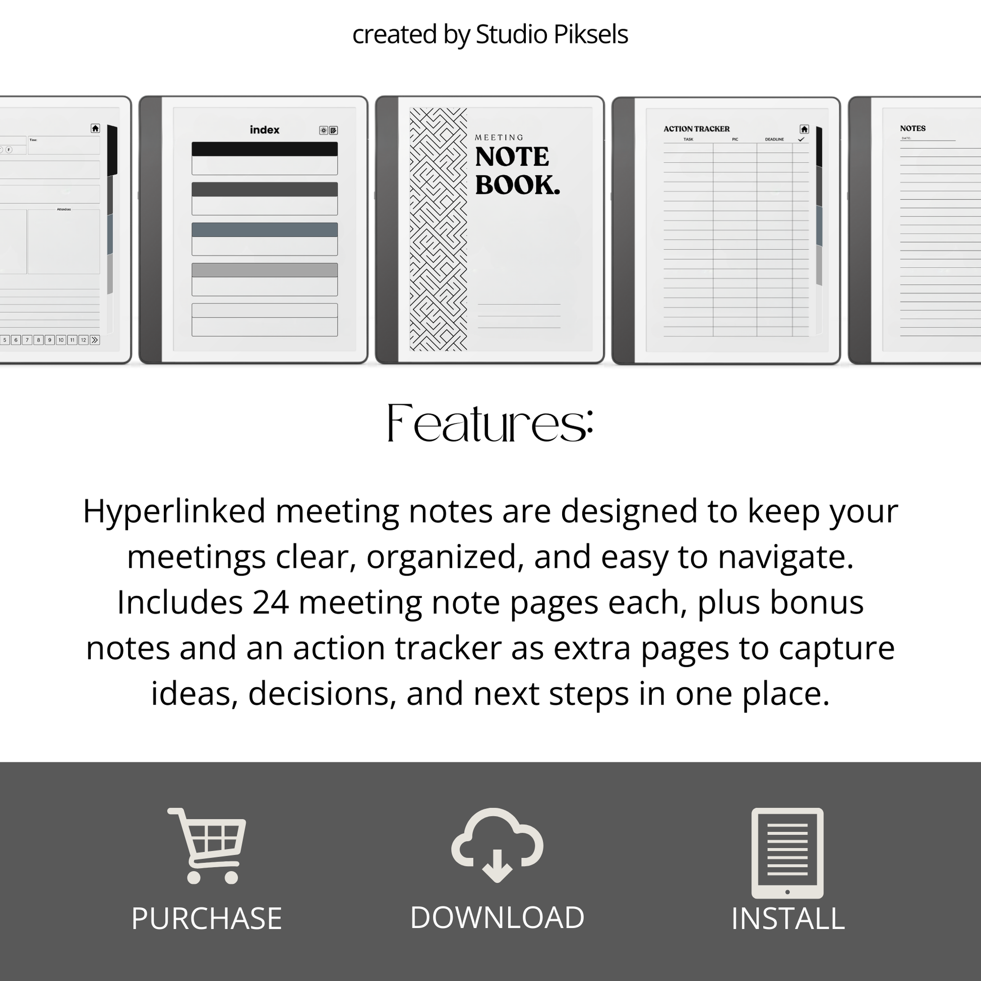 XL Meeting Notes Notebook for Kindle Scribe