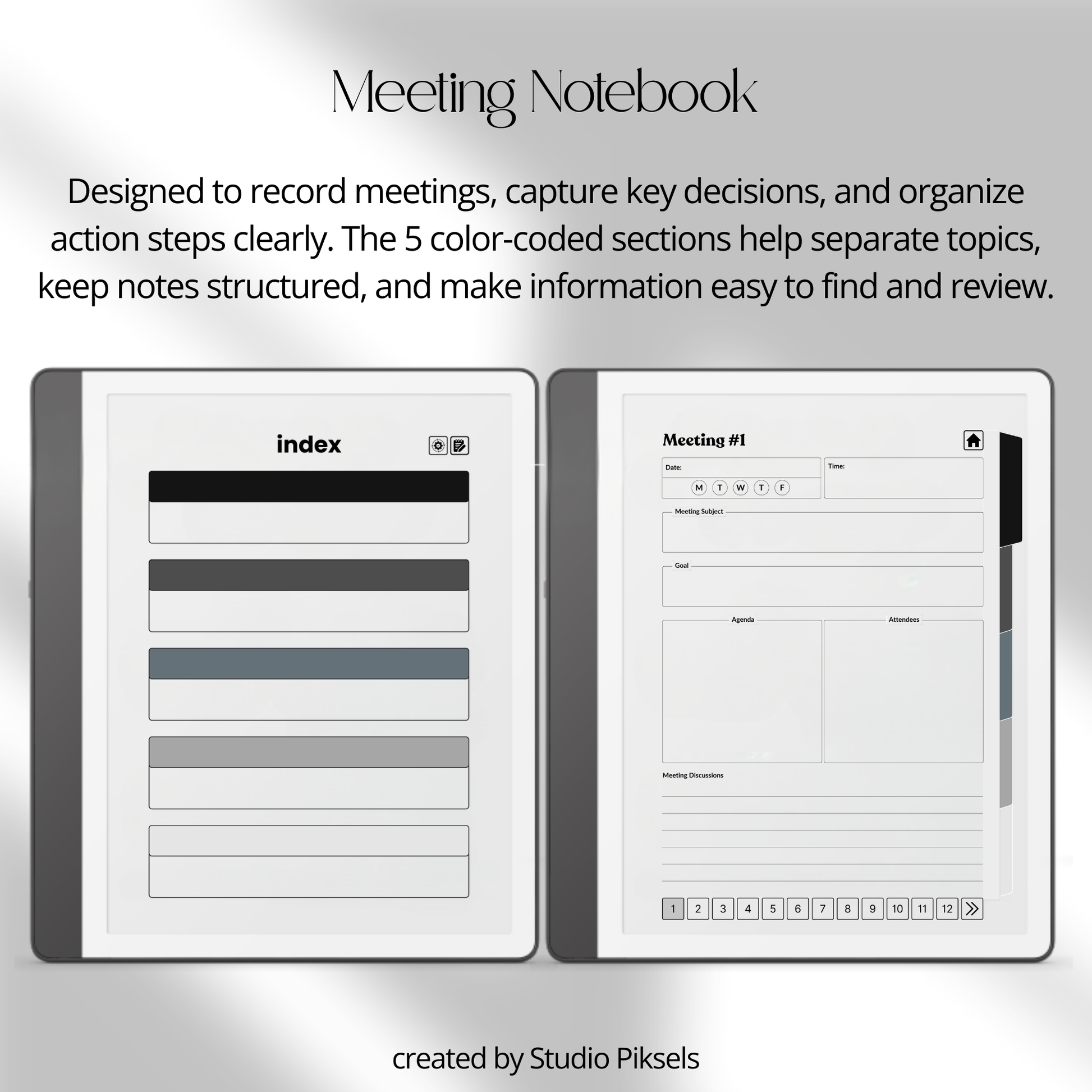 XL Meeting Notes Notebook for Kindle Scribe