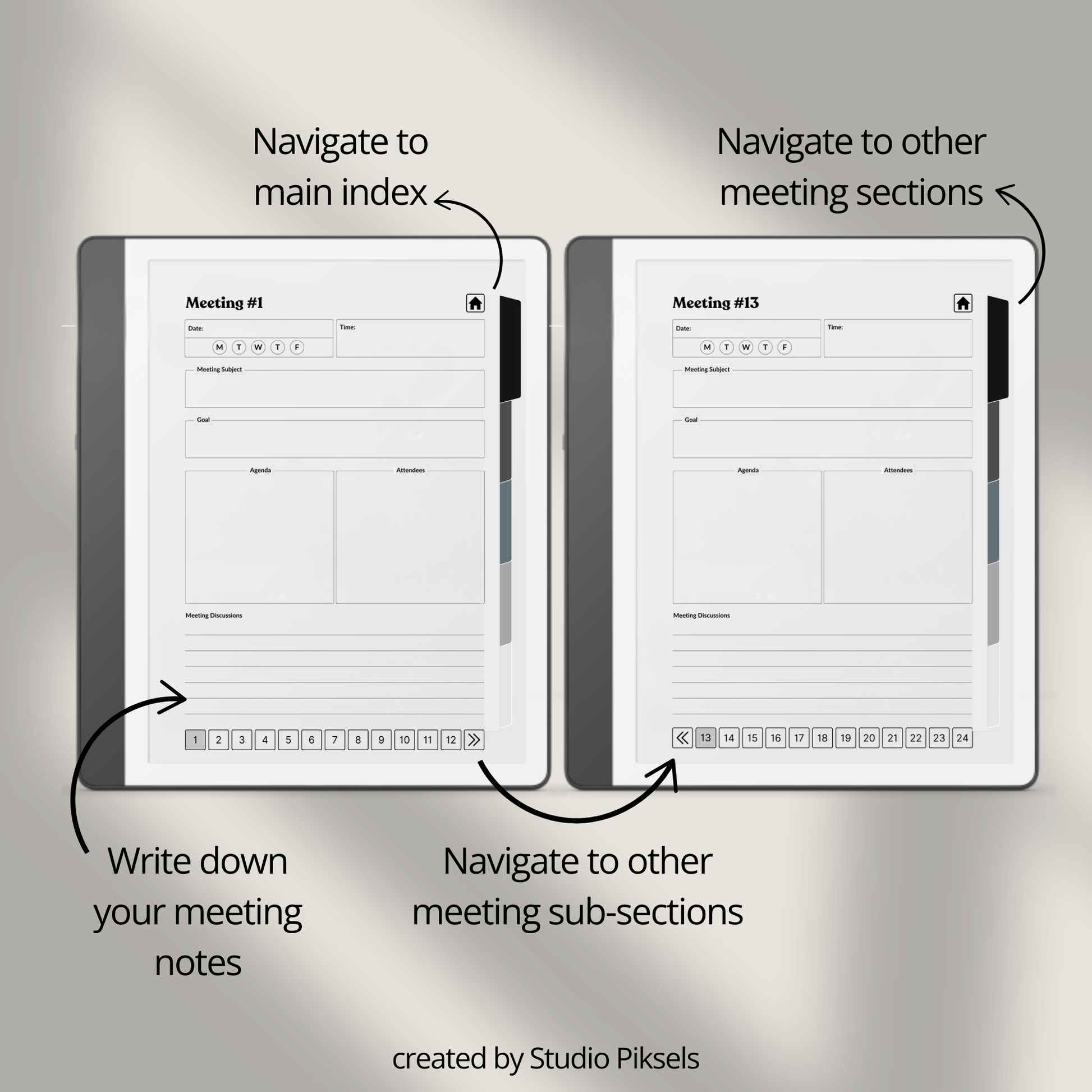 XL Meeting Notes Notebook for Kindle Scribe