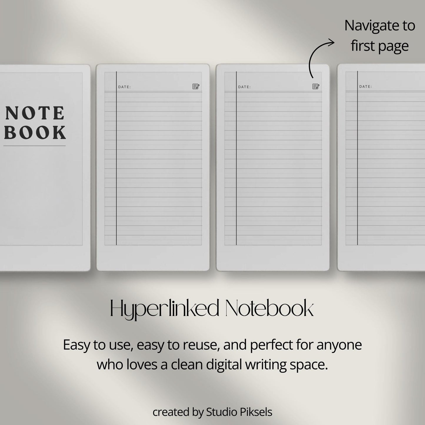 100 page legal ruled notebook PDF for reMarkable Paper Pro Move with vertical margin and black, blue, and red line layouts.