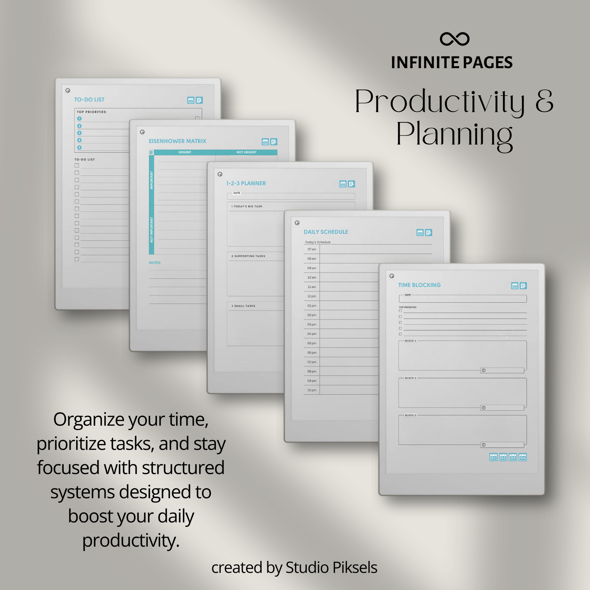 Life Planner 2026 PDF for reMarkable Paper Pro with hyperlinked calendar, templates, and customizable pages.
