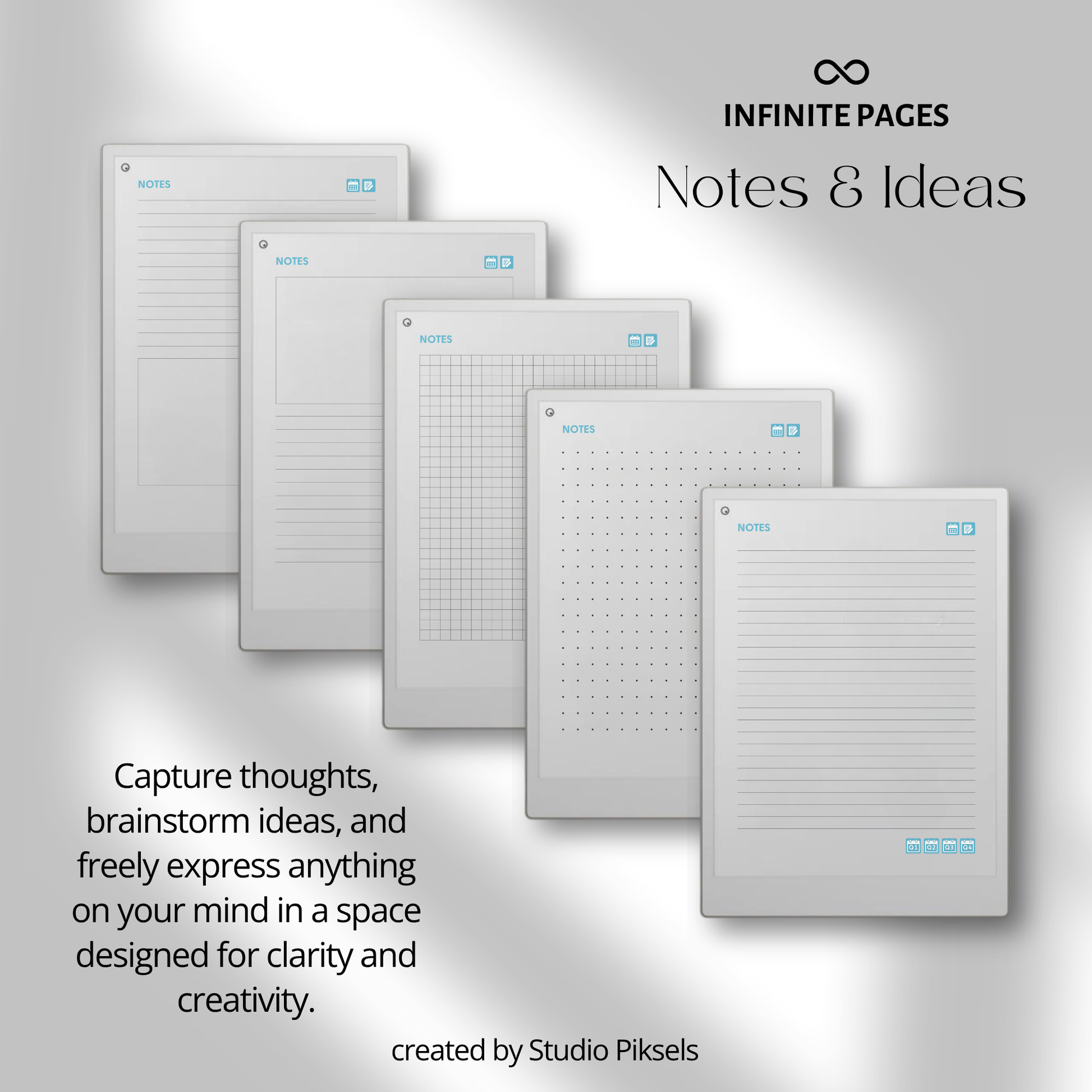 Life Planner 2026 PDF for reMarkable Paper Pro with hyperlinked calendar, templates, and customizable pages.