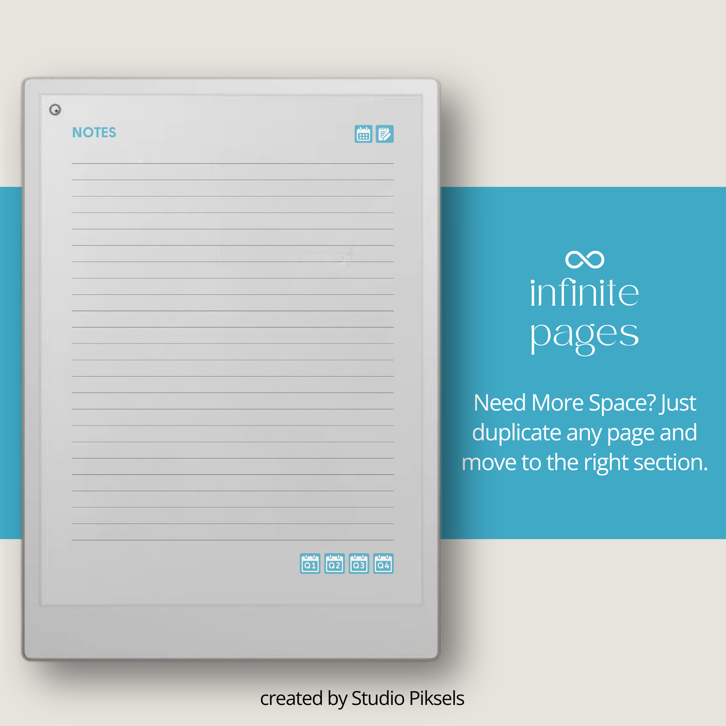 Life Planner 2026 PDF for reMarkable Paper Pro with hyperlinked calendar, templates, and customizable pages.