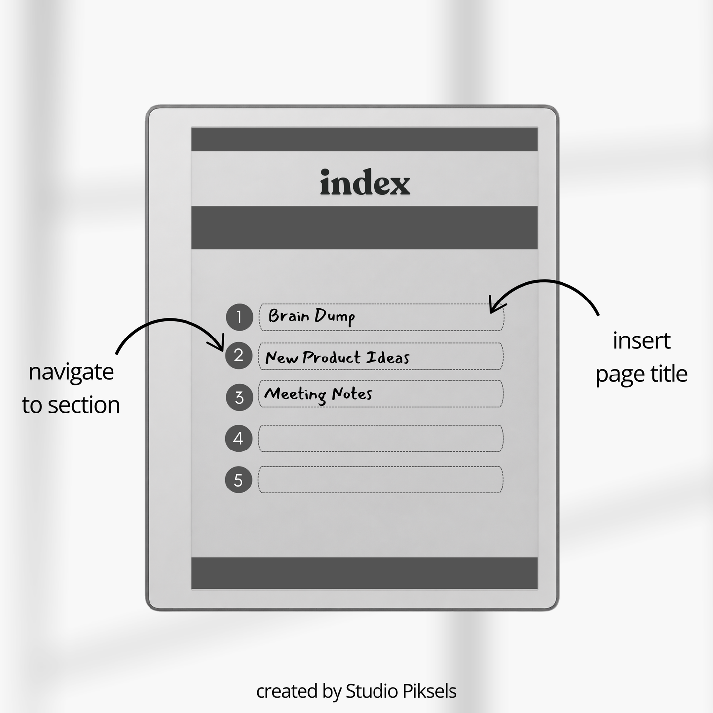 Legal Pad Paper Notebook with Custom Index for reMarkable Paper Pure