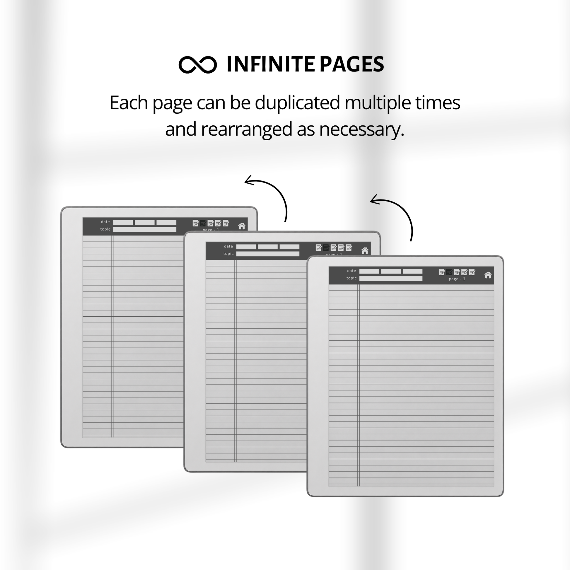 Legal Pad Paper Notebook with Custom Index for reMarkable Paper Pure