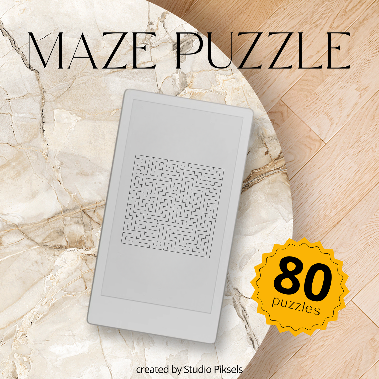 Maze Puzzle for reMarkable Paper Pro Move With Solutions And 80 Puzzles 5