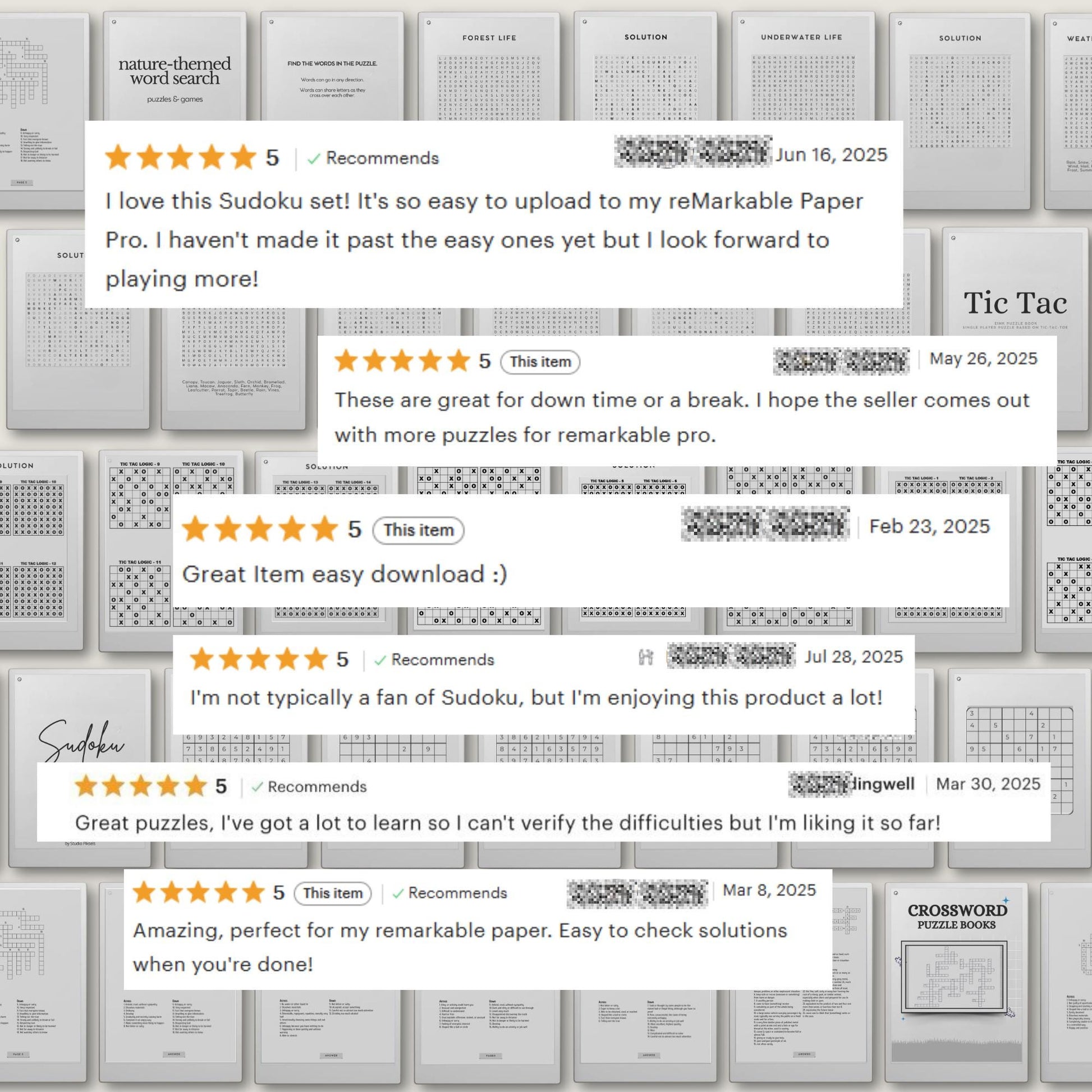 Mega Puzzle Book Bundle for reMarkable showcasing an e-ink optimized layout for a smooth and distraction-free puzzle-solving experience.