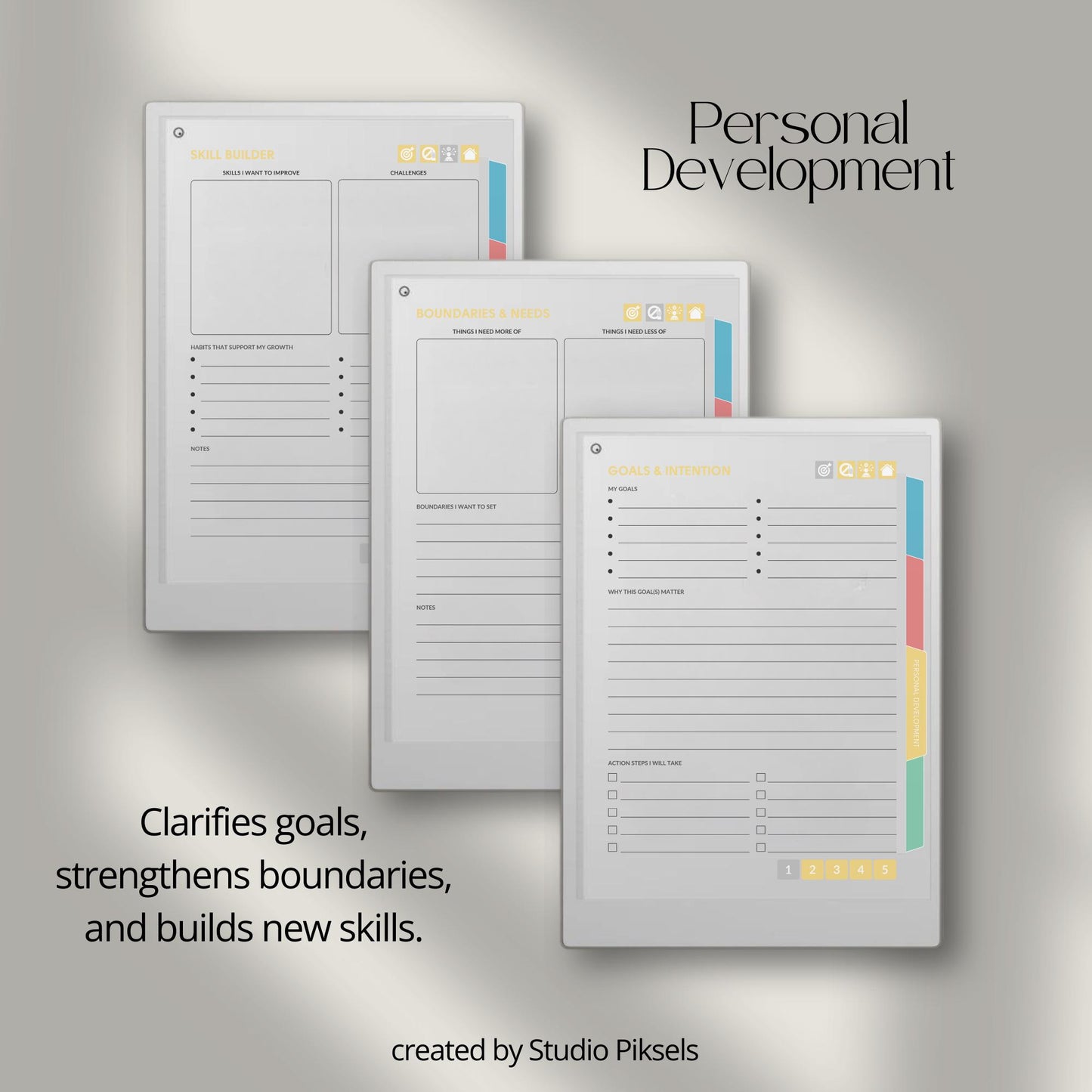 Reflect on emotions and write guided journal entries using a mental health journal on reMarkable Paper Pro.