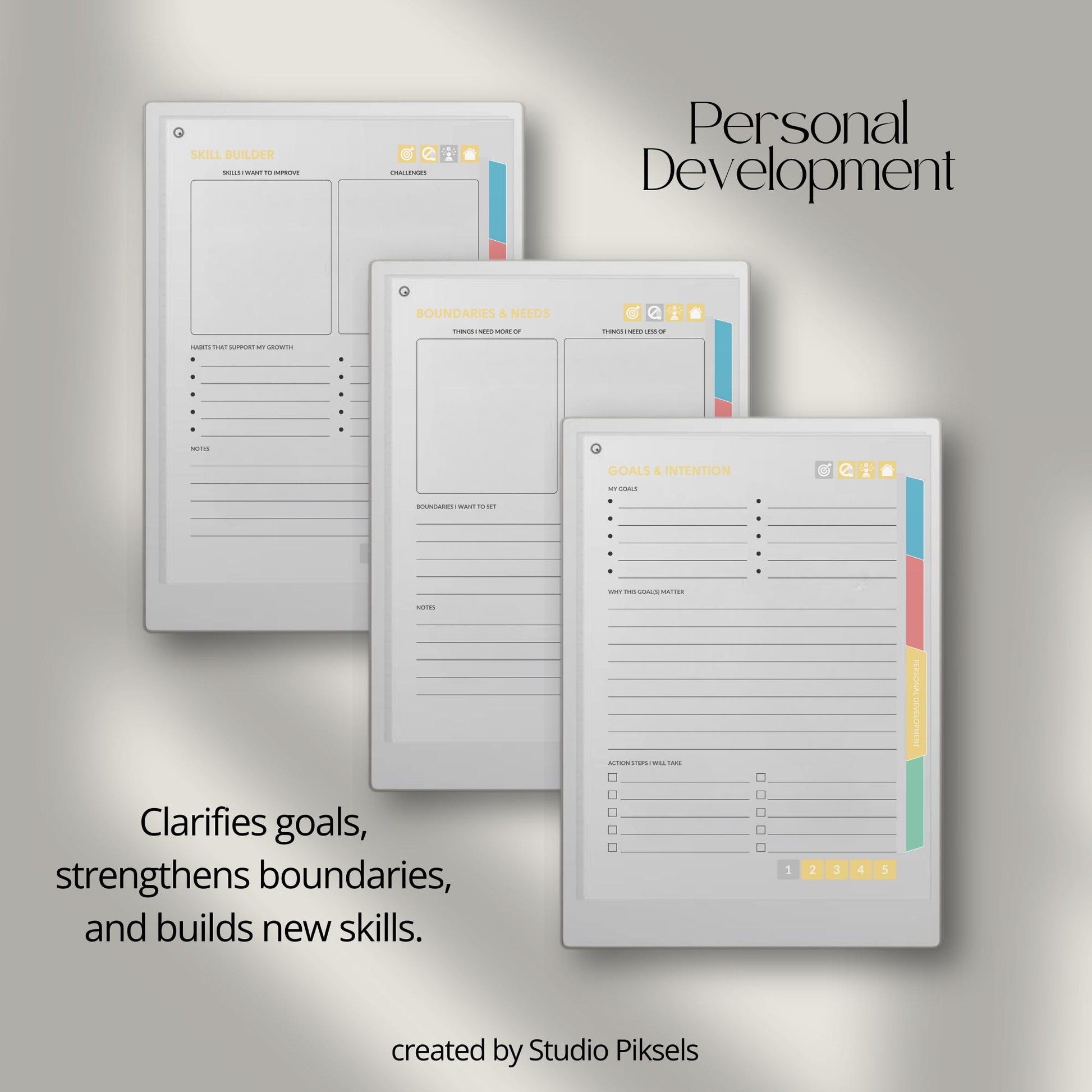 Reflect on emotions and write guided journal entries using a mental health journal on reMarkable Paper Pro.