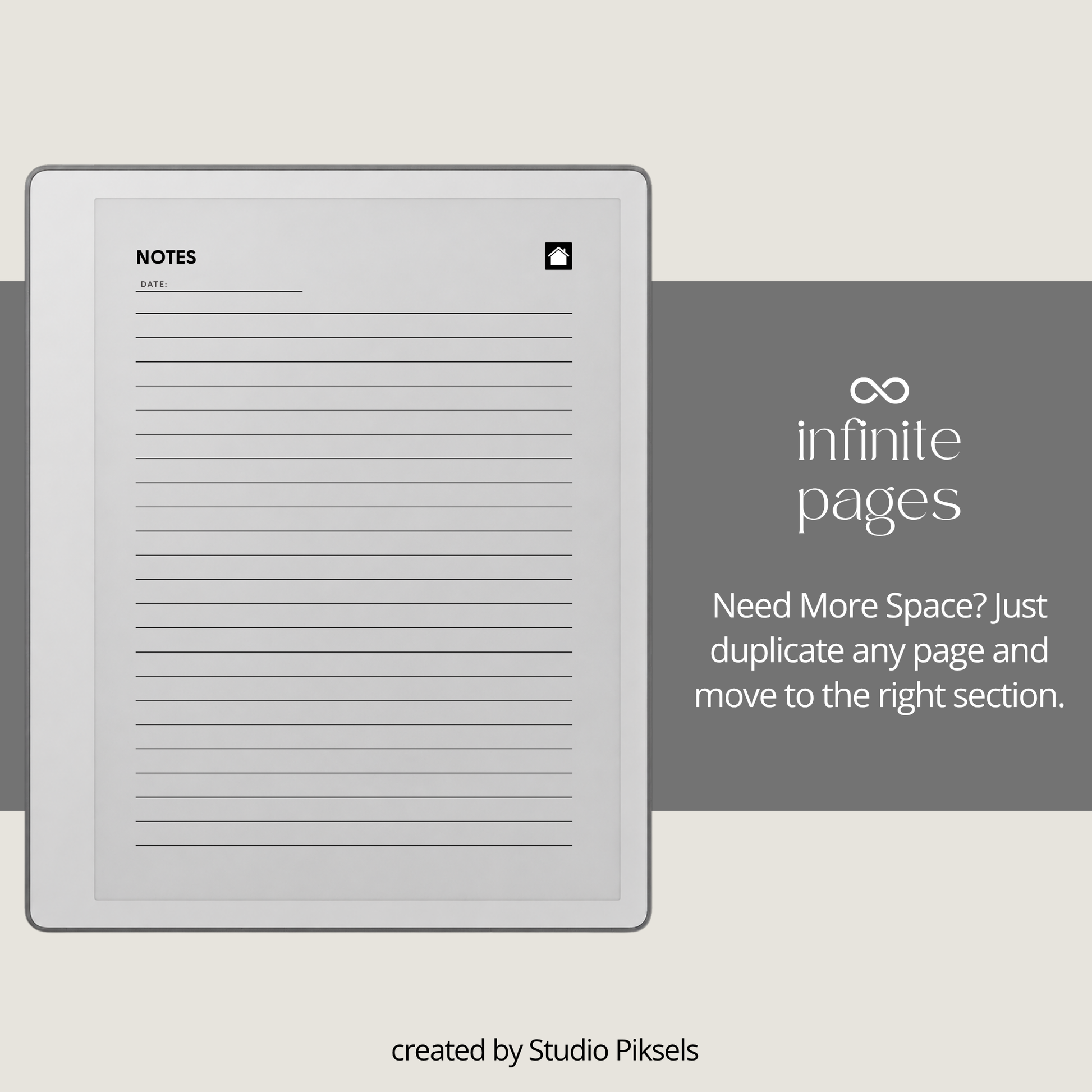 Hyperlinked Mental Health Journal for reMarkable 2 and reMarkable Paper Pure featuring emotional reflection, wellness tracking, guided journaling, and monochrome e-ink layouts.