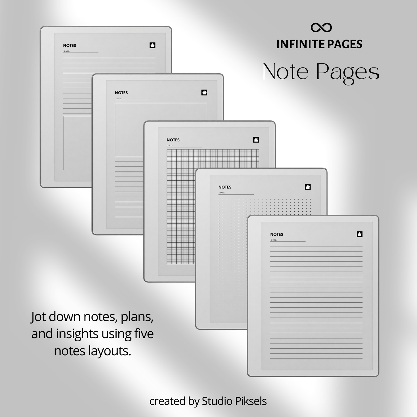 Hyperlinked Mental Health Journal for reMarkable 2 and reMarkable Paper Pure featuring emotional reflection, wellness tracking, guided journaling, and monochrome e-ink layouts.