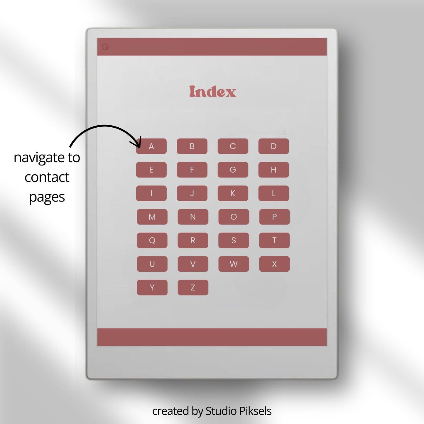 reMarkable Paper Pro Move organizer bundle PDF with password tracker and address book templates, A to Z hyperlinked pages.