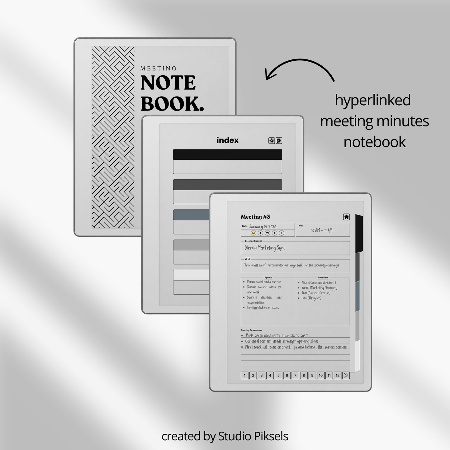 17-Piece Starter Bundle for reMarkable Paper Pure featuring digital notebooks, 2026 and 2027 weekly planners, trackers, journals, contact pages, password tracker, work planner, reading planner, and a 140-page puzzle and tracing book optimized for monochrome e-ink.
