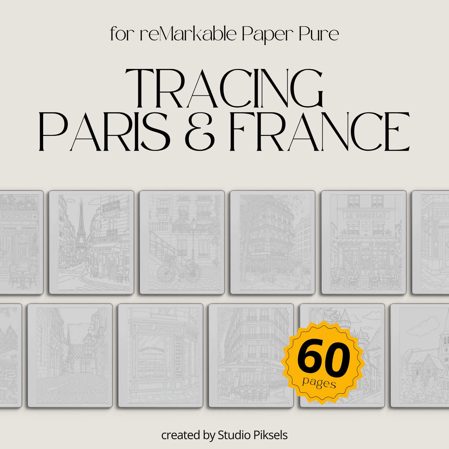 Relax and focus with this France Tracing Book, featuring charming Paris-inspired illustrations designed for tracing, mindfulness, and creative calm. Each page provides clean, detailed line art perfect for daily tracing practice