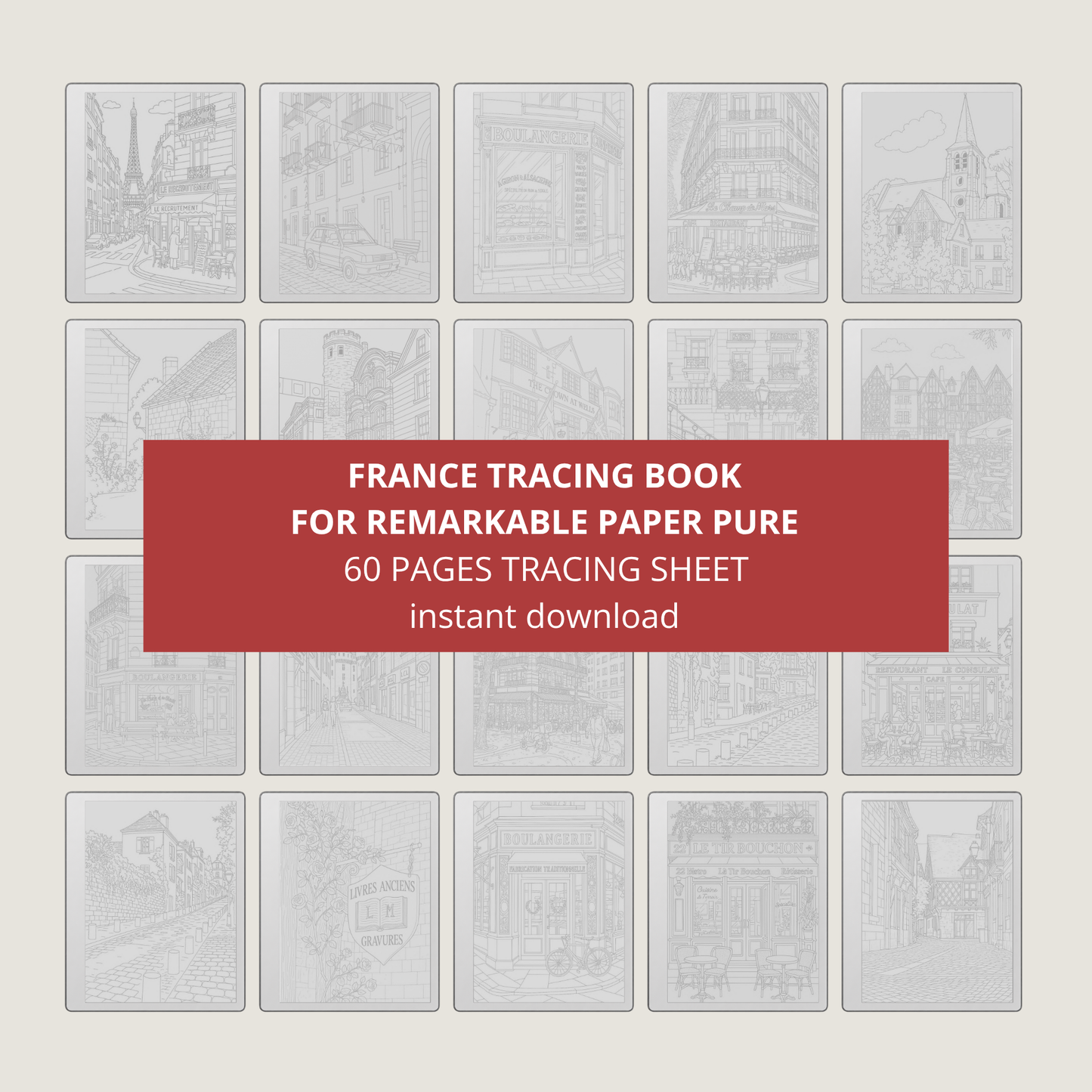 Relax and focus with this France Tracing Book, featuring charming Paris-inspired illustrations designed for tracing, mindfulness, and creative calm. Each page provides clean, detailed line art perfect for daily tracing practice