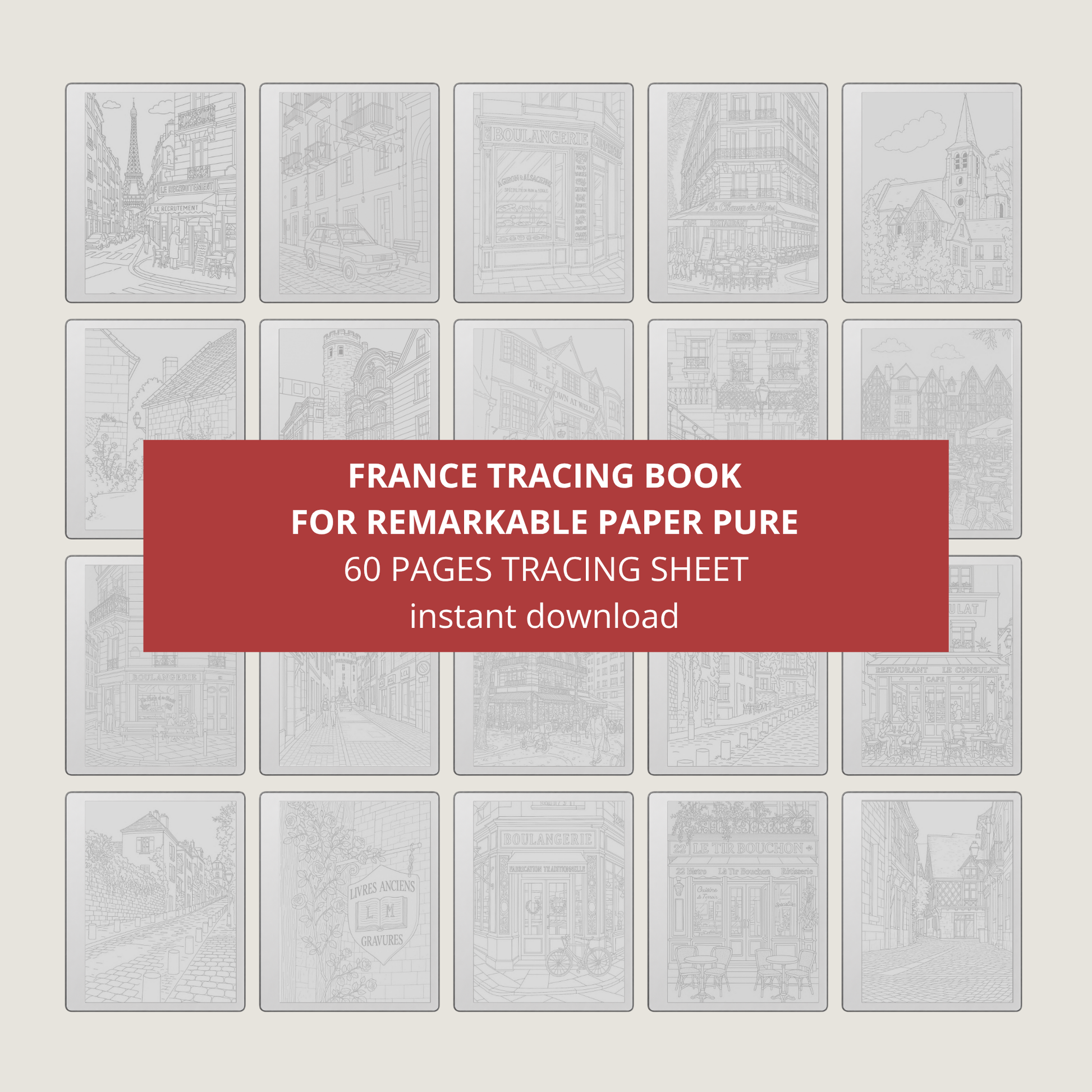 Relax and focus with this France Tracing Book, featuring charming Paris-inspired illustrations designed for tracing, mindfulness, and creative calm. Each page provides clean, detailed line art perfect for daily tracing practice