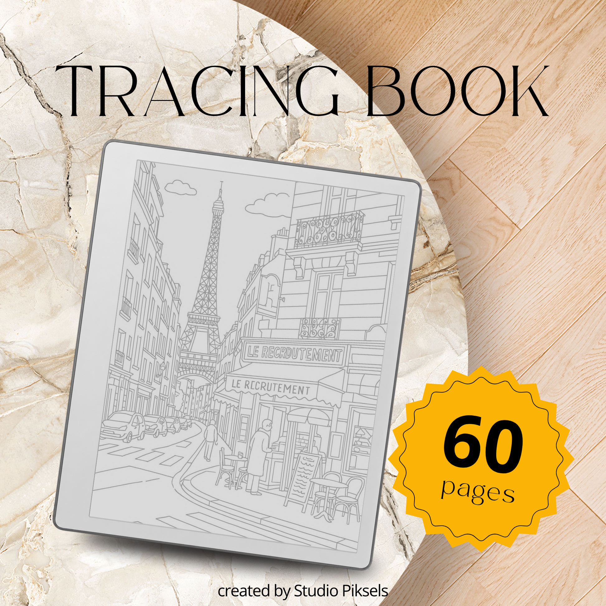Relax and focus with this France Tracing Book, featuring charming Paris-inspired illustrations designed for tracing, mindfulness, and creative calm. Each page provides clean, detailed line art perfect for daily tracing practice