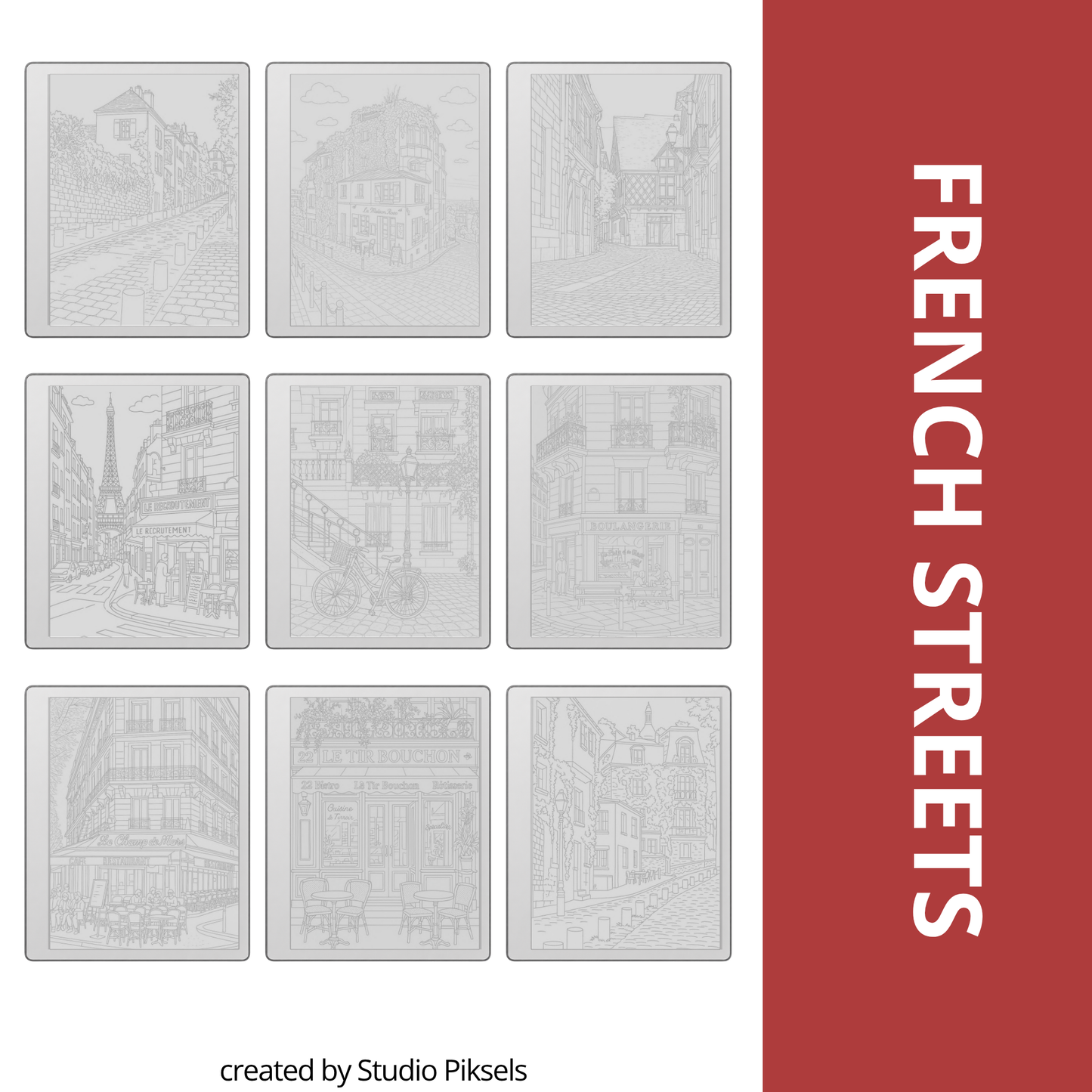 Relax and focus with this France Tracing Book, featuring charming Paris-inspired illustrations designed for tracing, mindfulness, and creative calm. Each page provides clean, detailed line art perfect for daily tracing practice